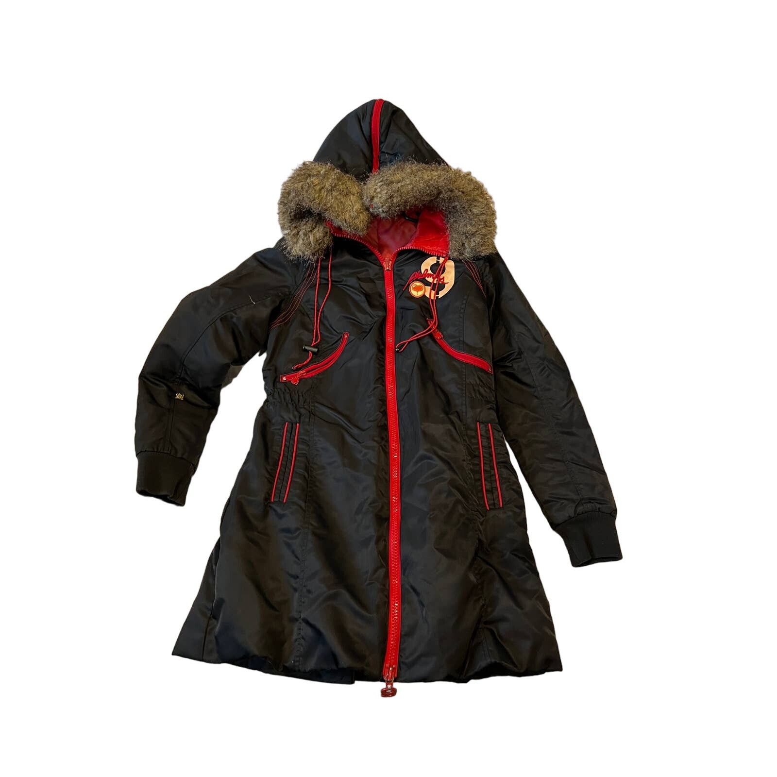 Akademiks akdmks Black Red Faux Fur Hooded Parka Mens S Size US S / EU 44-46 / 1 - 1 Thumbnail