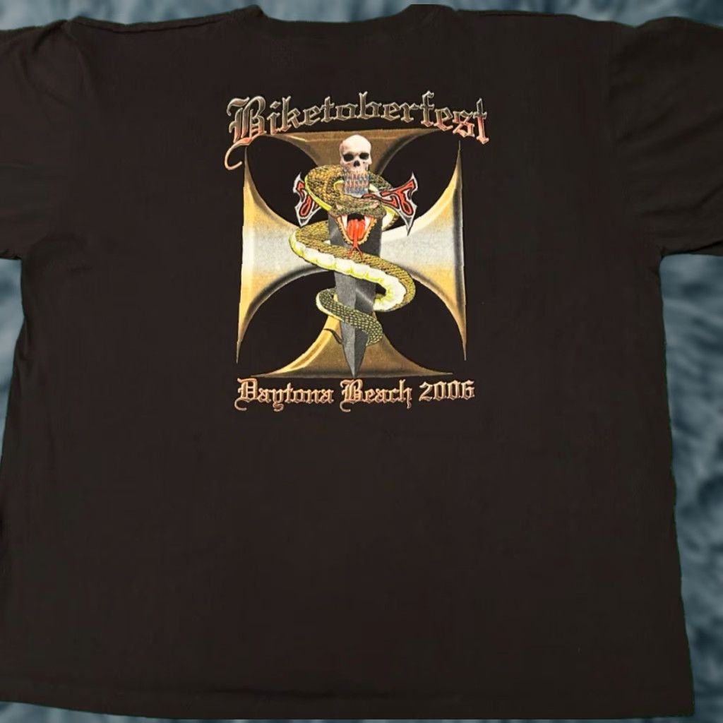 Sean John VINTAGE Sean John T-Shirt XXL Black Hip Hop 90s Y2K Punk Grunge Biker Daytona Beach Skull Cross 2006 Shirt Mens Size US XXL / EU 58 / 5 - 1 Thumbnail