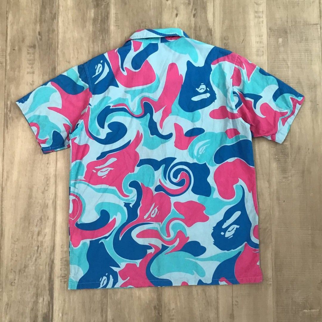 Bape BAPE MARBLE camo aloha shirt a bathing ape Size US M / EU 48-50 / 2 - 2 Thumbnail