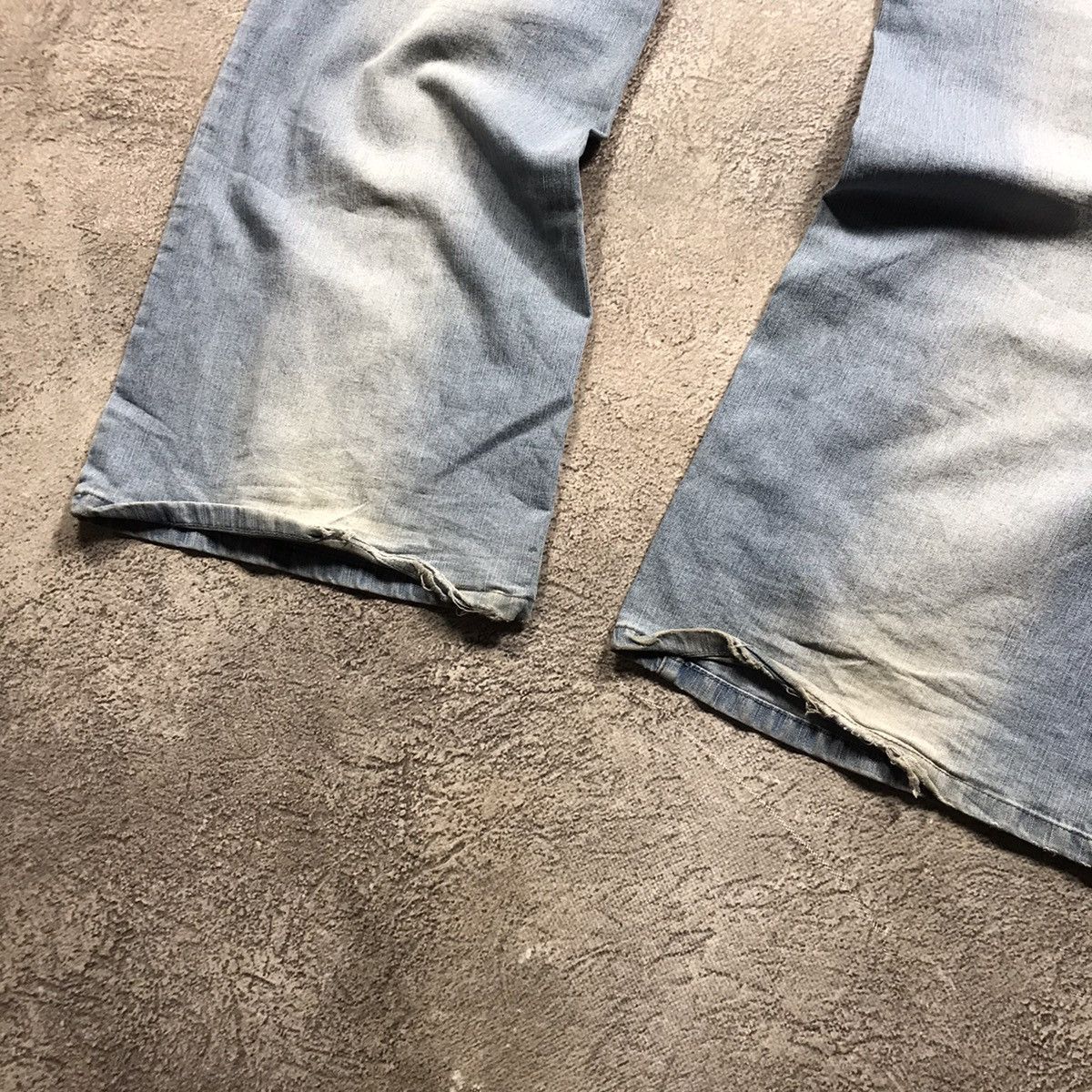 Vintage Y2K Baggy Distressed Wide Leg Denim Jeans Faded Blue Punk 29 Size 29" - 3 Thumbnail