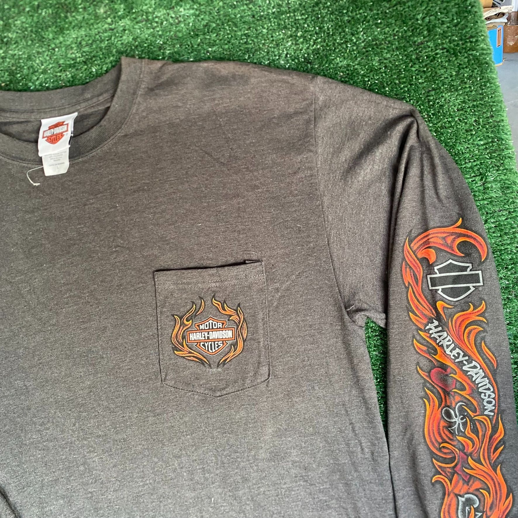 Harley Davidson Harley Davidson Flame Tee Vintage Y2K Moto Biker Logo Shirt Size US L / EU 52-54 / 3 - 2 Thumbnail