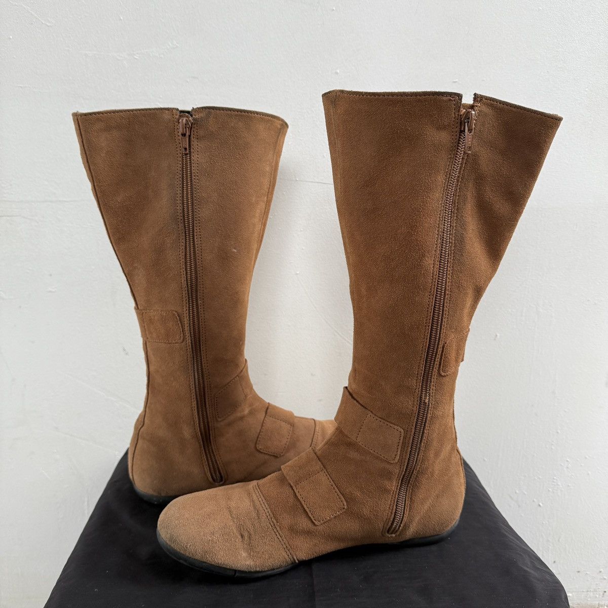 Levi's Vintage Y2K Levi’s Tan Suede Moto Racing Boots Size US 8.5 / IT 38.5 - 8 Thumbnail