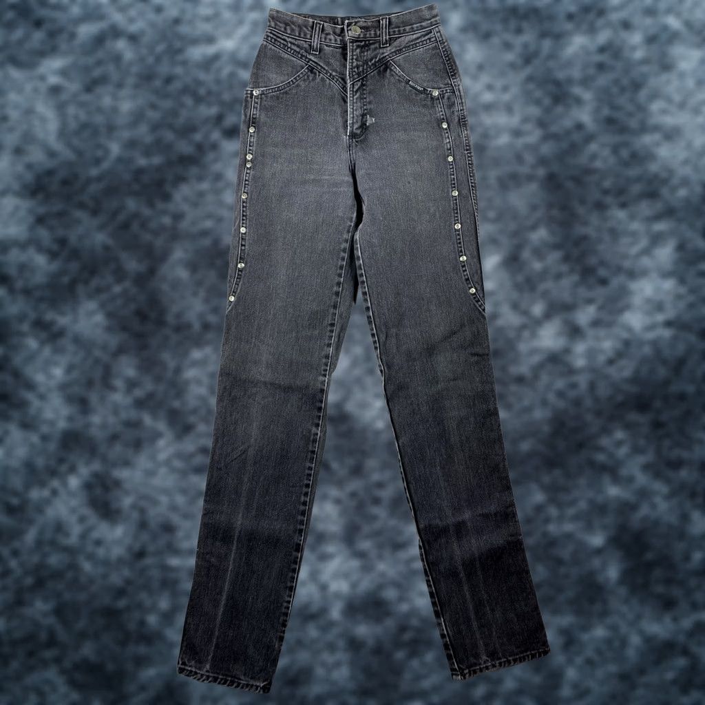 Vintage VINTAGE Rockies Jeans 26 High Rise Button Placket 90s Black Denim Women Jeans Size 26" / US 2 / IT 38 - 1 Thumbnail