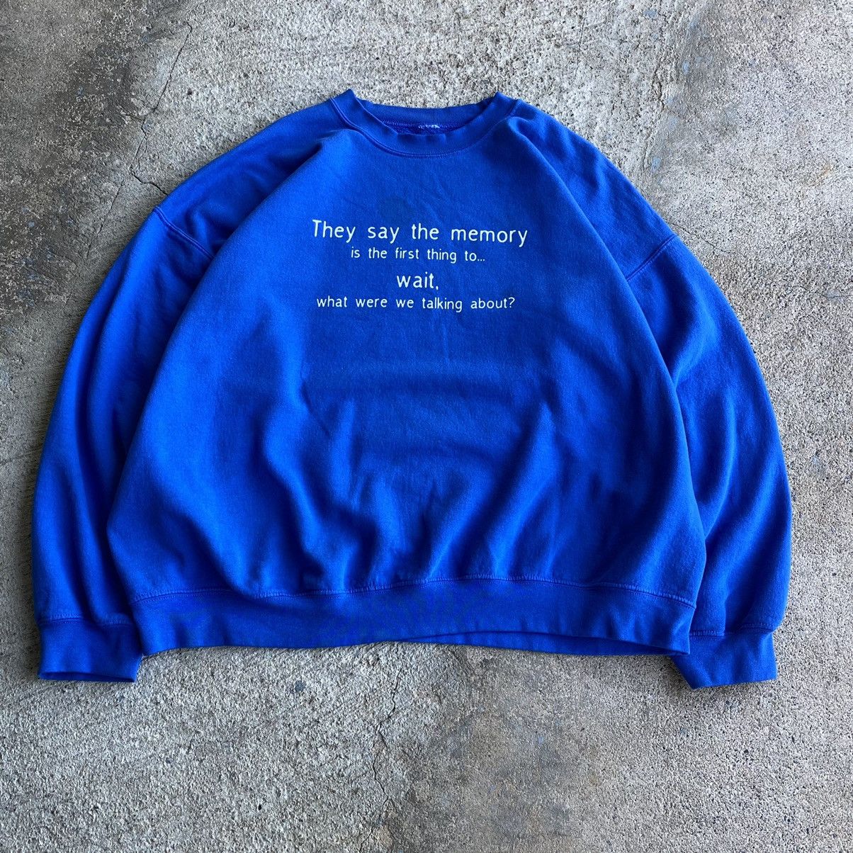 Japanese Brand × Vintage Vintage Y2K Memory Saying Funny Sweatshirt Size US XL / EU 56 / 4 - 2 Thumbnail