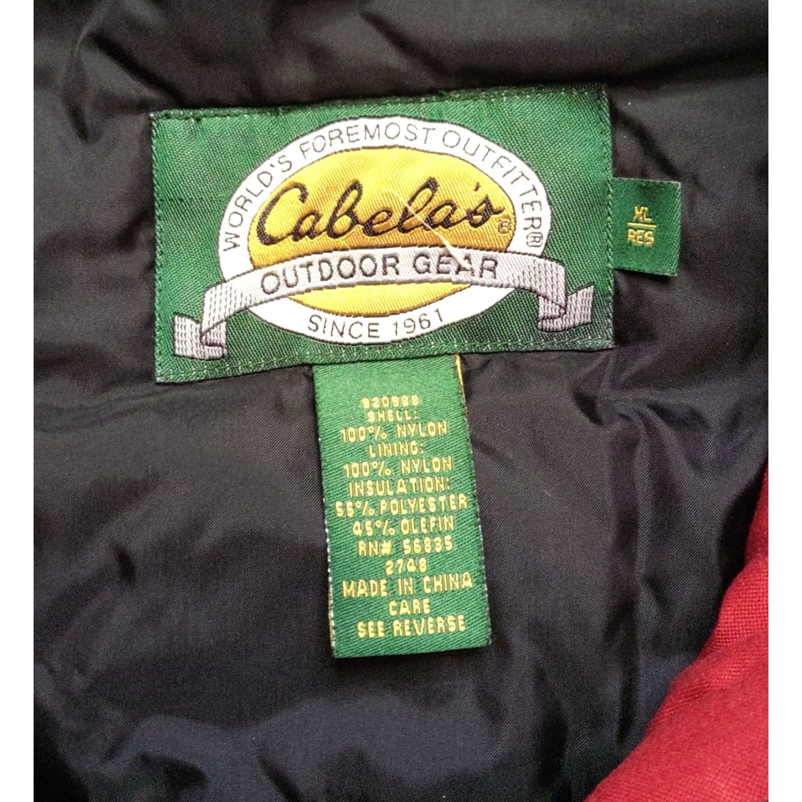 Vintage Cabela's Coat Parka Zip Up Heavy Collared Knit Nylon Softshell Red XL Mens Winter Outdoor Ice Fishing Hi-Vis Logo Size US XL / EU 56 / 4 - 6 Thumbnail