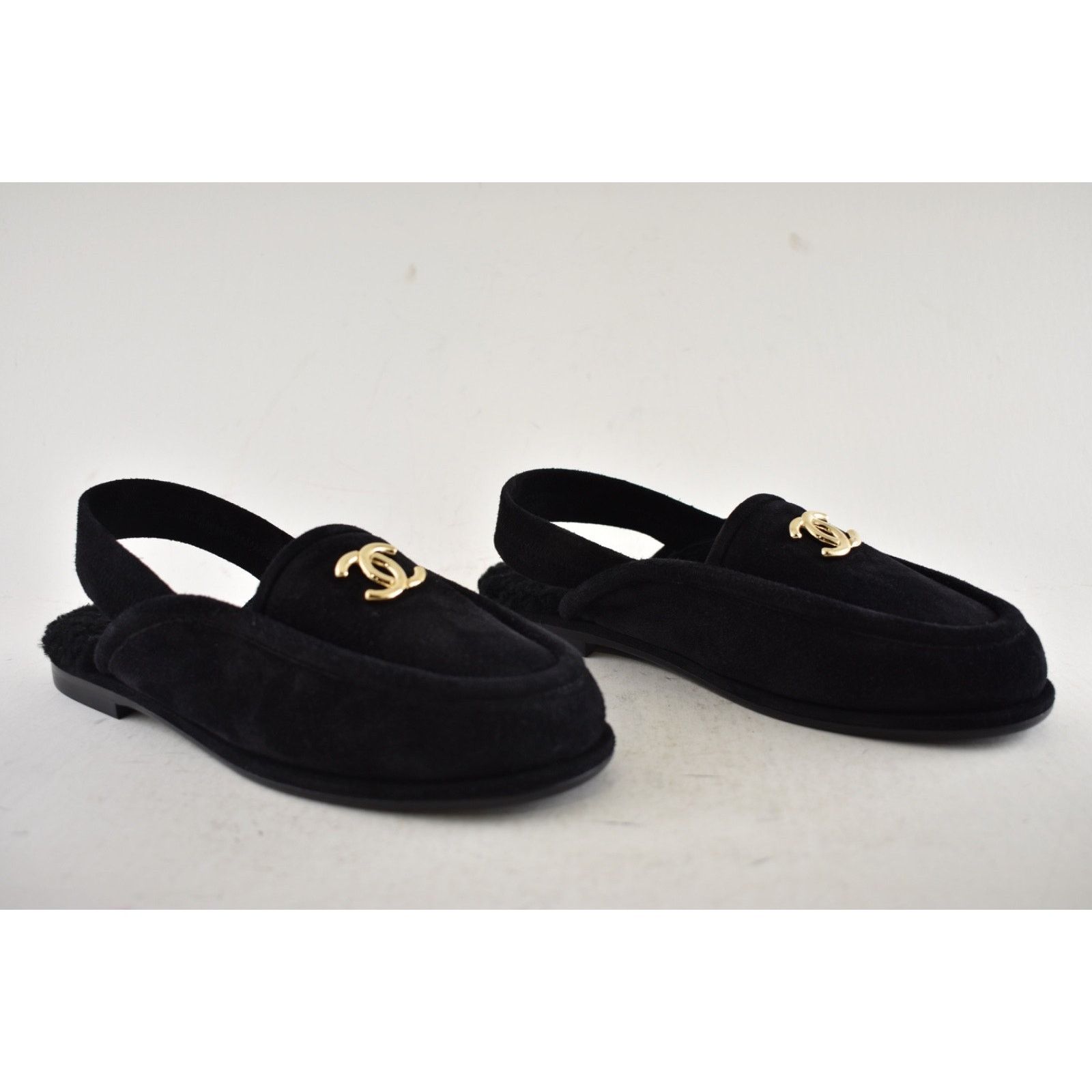 Chanel Shearling CC Moccasin Ballet Slingback Loafer Flat 36.5 Size US 6.5 / IT 36.5 - 4 Thumbnail
