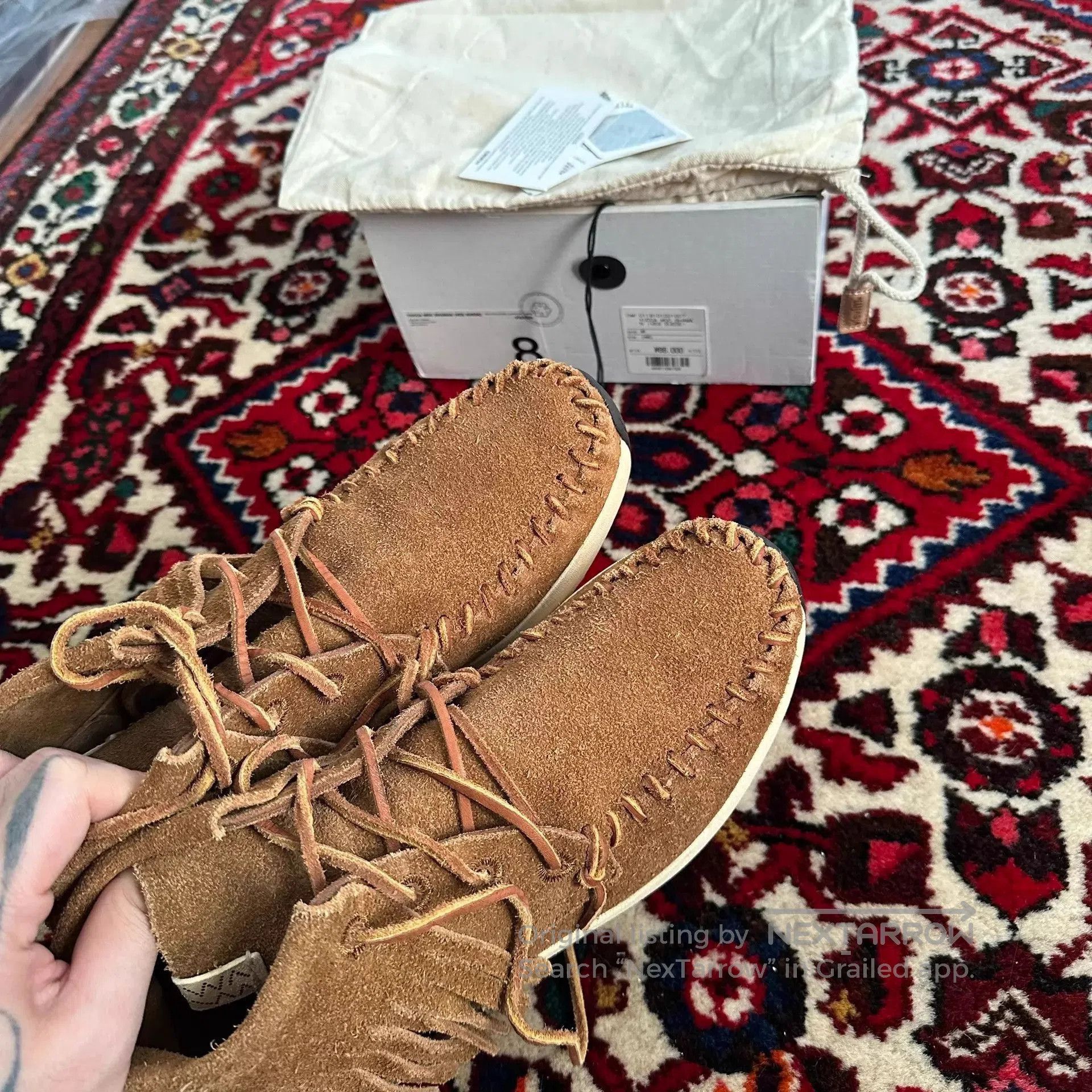Visvim Beige High-Top Lace-Up Shoes Size 8. Size US 8 / EU 41 - 7 Thumbnail