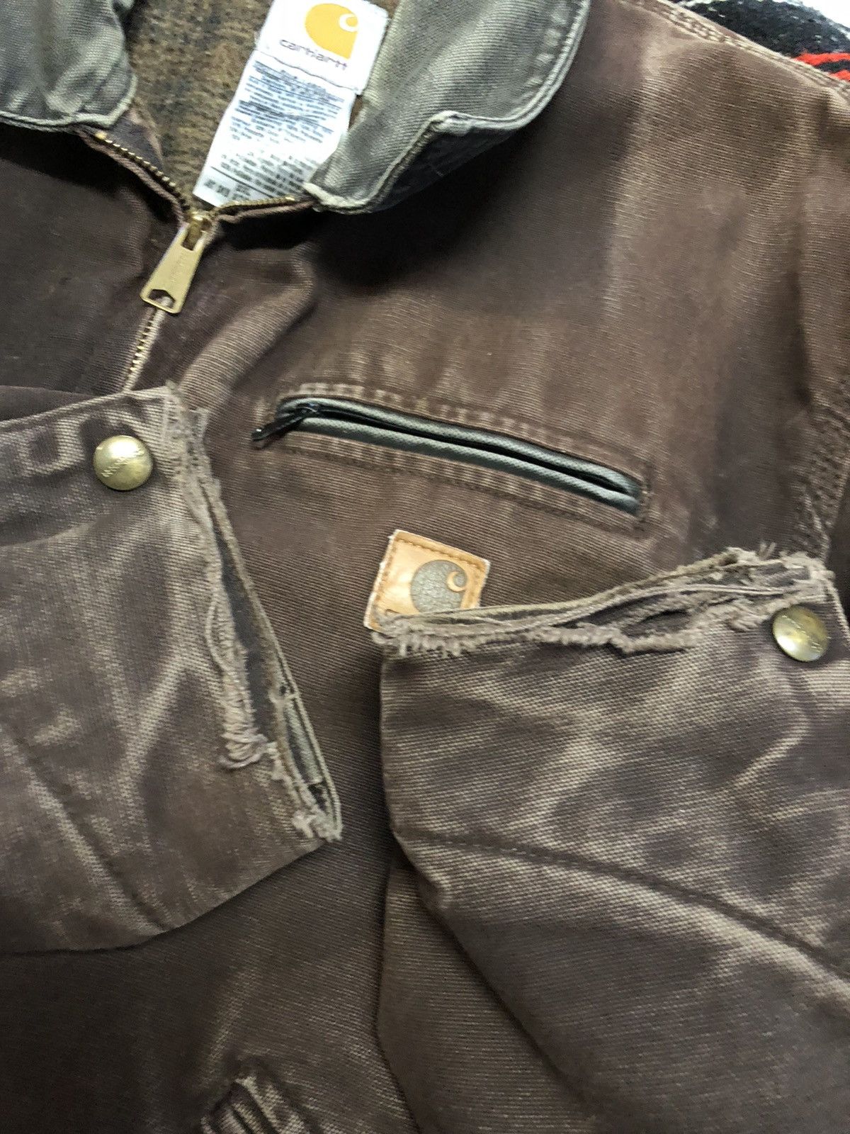 Carhartt × Vintage Carhartt xxl brown fade distress sleeves Detroit Size US XXL / EU 58 / 5 - 6 Thumbnail