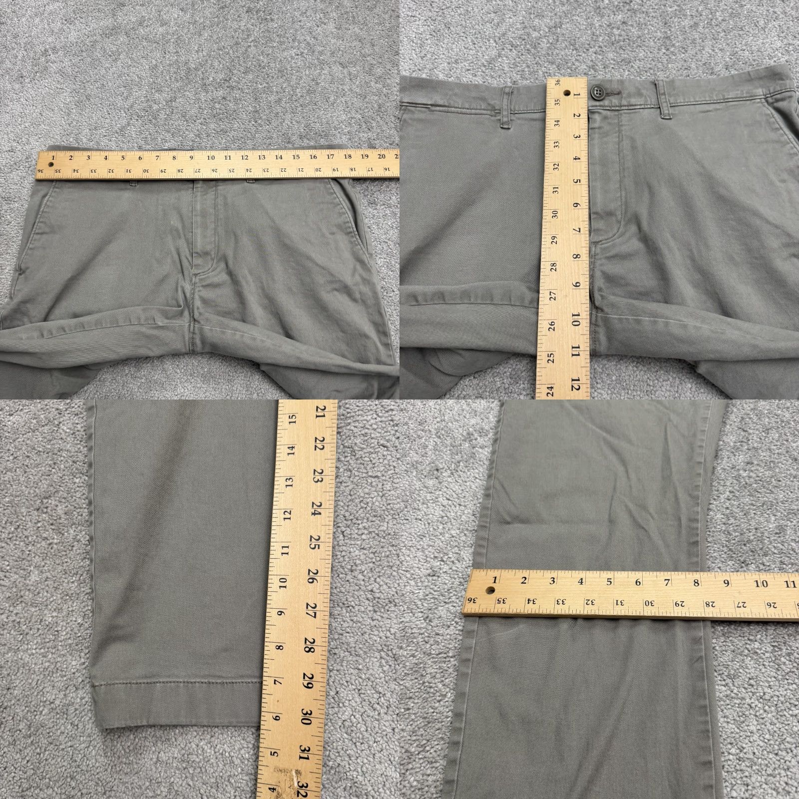 J.Crew J.Crew 484 Slim Fit Chino Pants Mens 35x32 Gray Flat Front Straight Leg Cotton Size US 35 - 9 Thumbnail