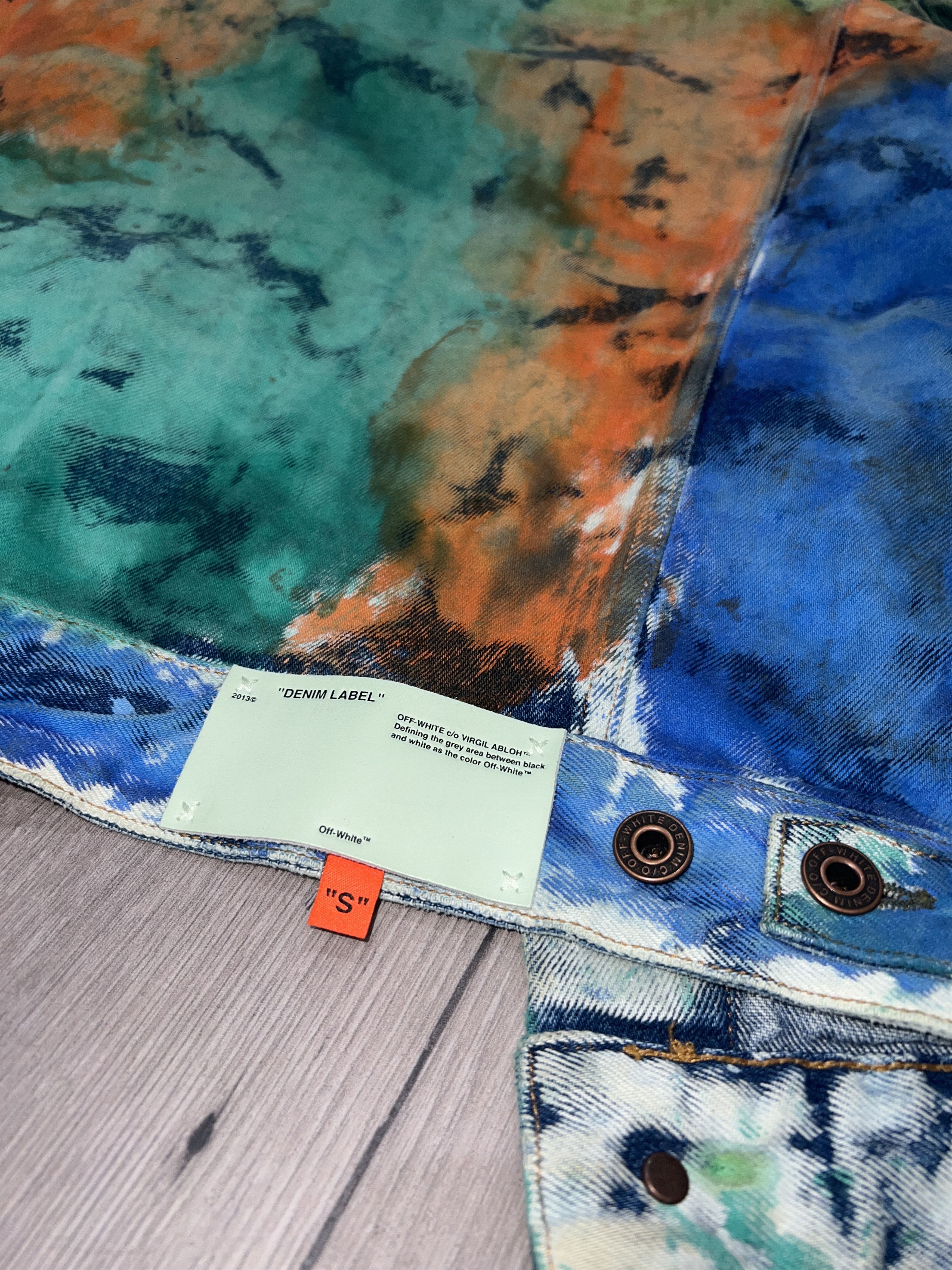 Designer × Off-White SS2019 Painted Distressed Trucker Jacket Size US XXL / EU 58 / 5 - 8 Thumbnail