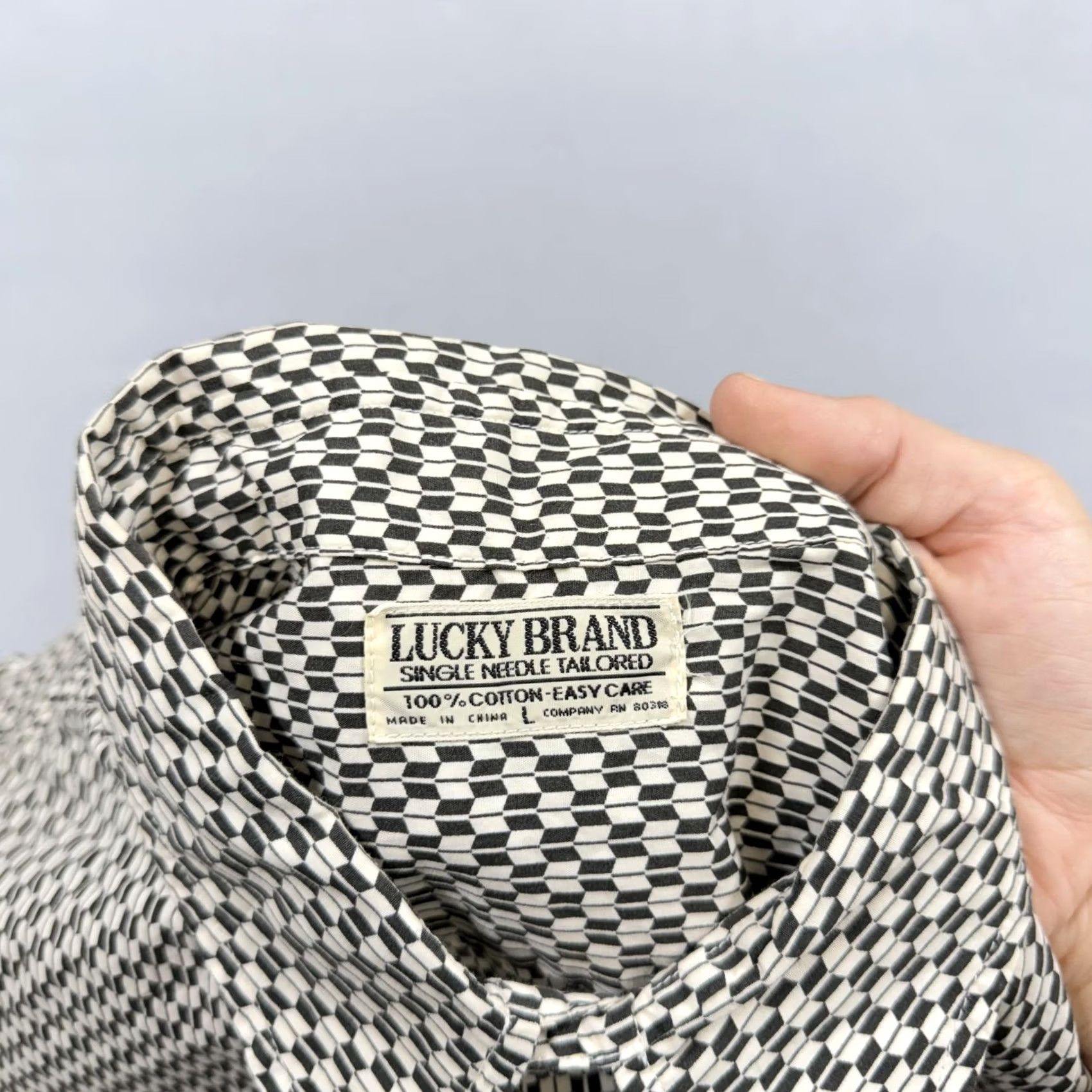 Lucky Brand Lucky Brand Shirt Mens L Black Geometric Long Sleeve Button Up Casual Size US L / EU 52-54 / 3 - 4 Thumbnail