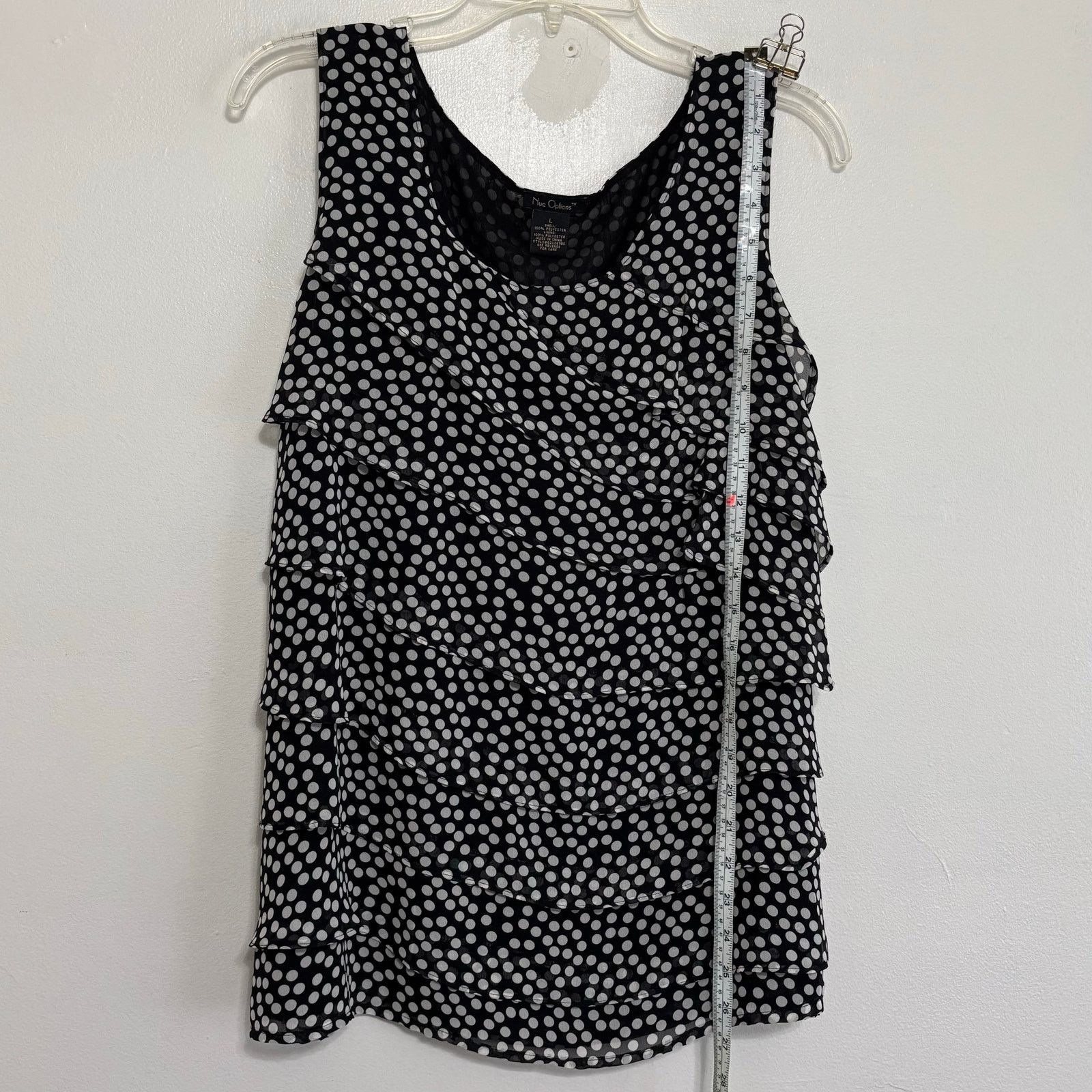 Other Nue Options Black & White Polka Dots Ruffle Tank Top Size L Size L / US 10 / IT 46 - 3 Thumbnail