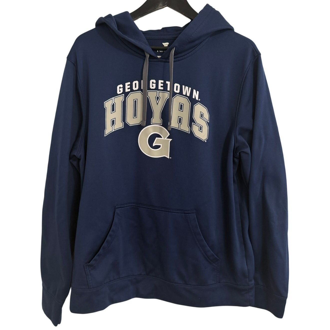 NCAA Georgetown Hoyas Blue and Gray Hoodie Sweatshirt Size Large Size US L / EU 52-54 / 3 - 1 Thumbnail