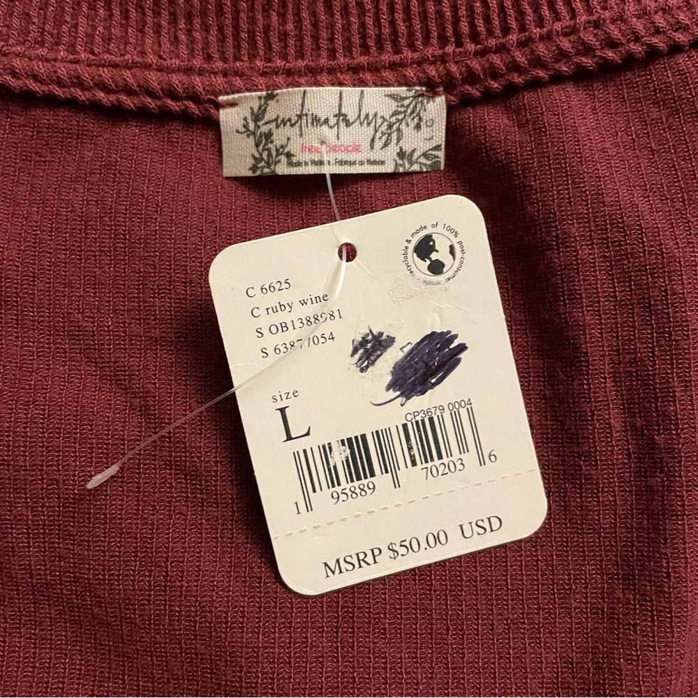 Free People NWT New $50 Free People Hi Hon Long Sleeve Rib Bodysuit Siz Size L / US 10 / IT 46 - 8 Thumbnail
