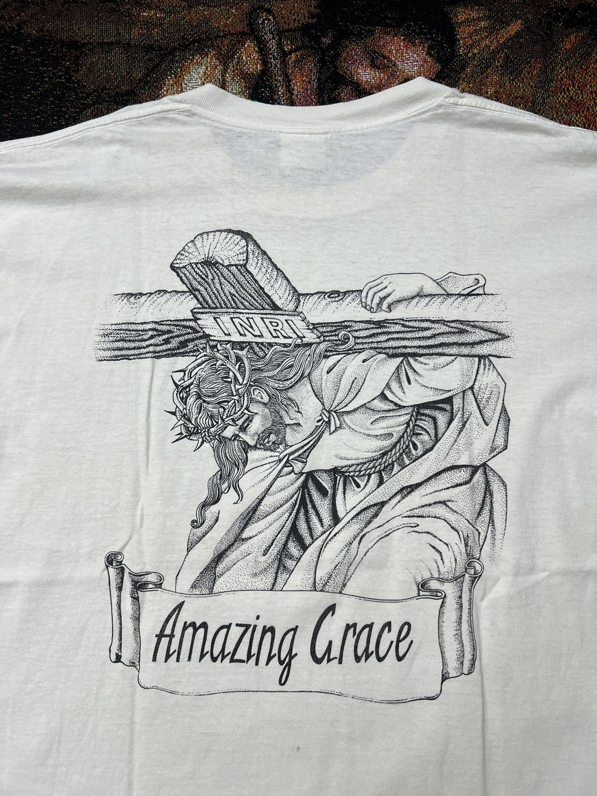 Vintage Vintage Amazing Grace Jesus Tee Size US XL / EU 56 / 4 - 1 Thumbnail