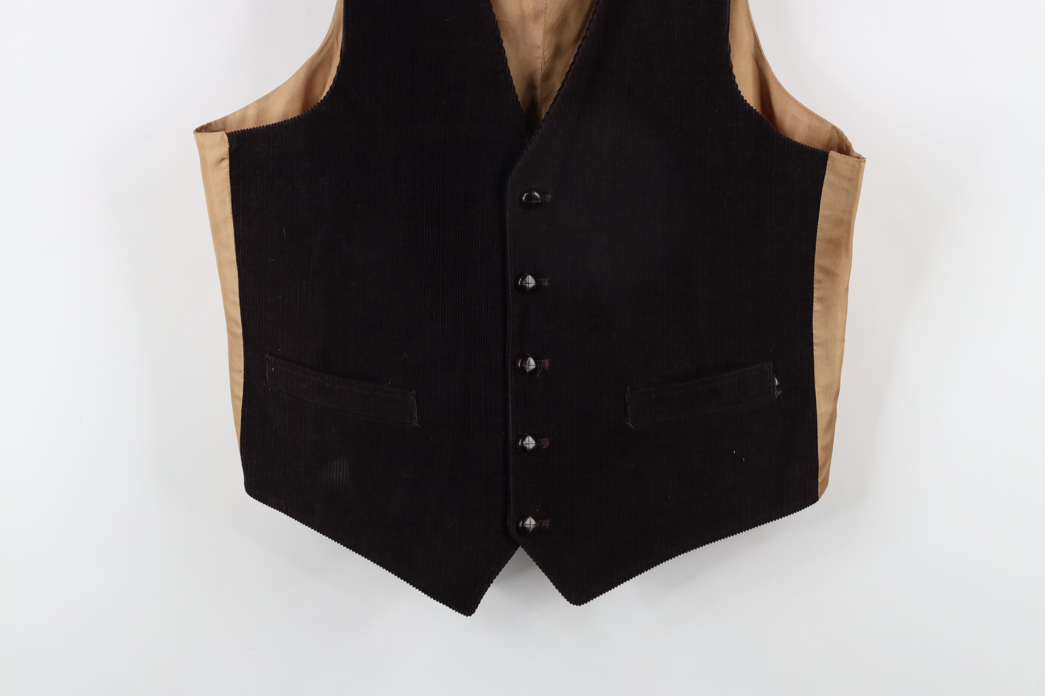 Vintage Vintage 70s Streetwear Button Suit Vest Jacket Brown Size US XXL / EU 58 / 5 - 3 Thumbnail