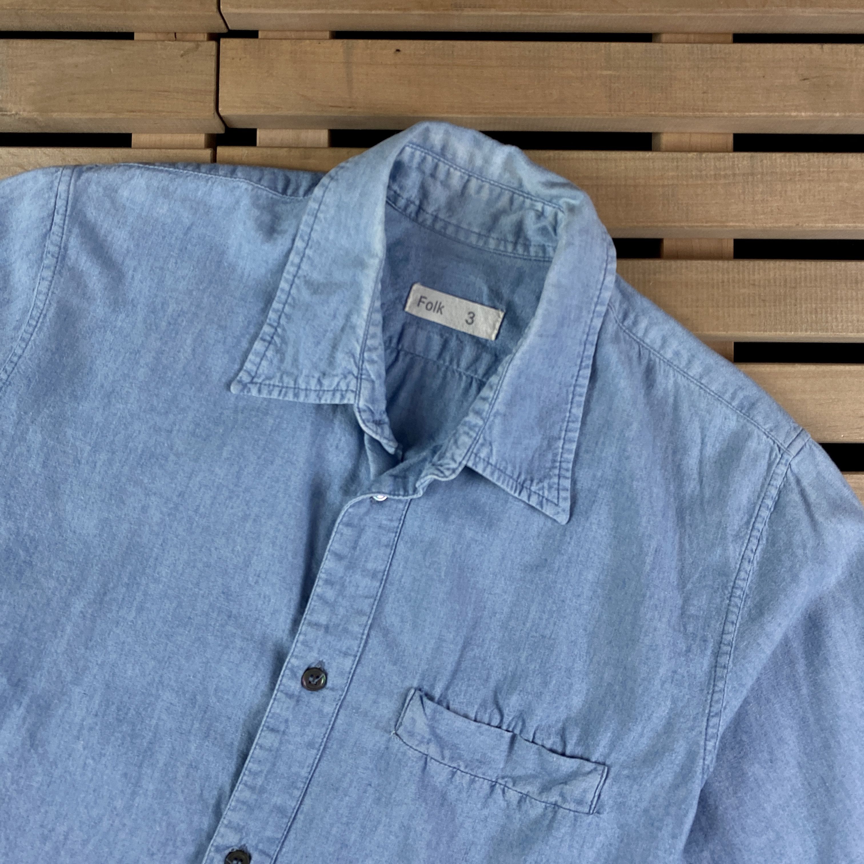 Folk Men’s Shirt Short Sleeve Folk Size 3 Blue Size US S / EU 44-46 / 1 - 2 Thumbnail