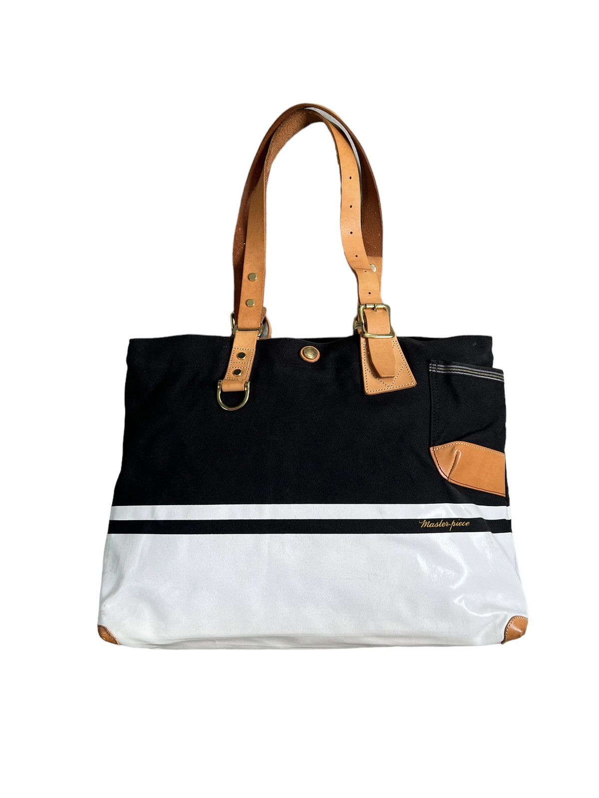 Japanese Brand × MasterPiece × Porter Masterpiece 🇯🇵 Master Tex Canvas Zipper Tote/ Hand Carry Bag Size ONE SIZE - 3 Thumbnail