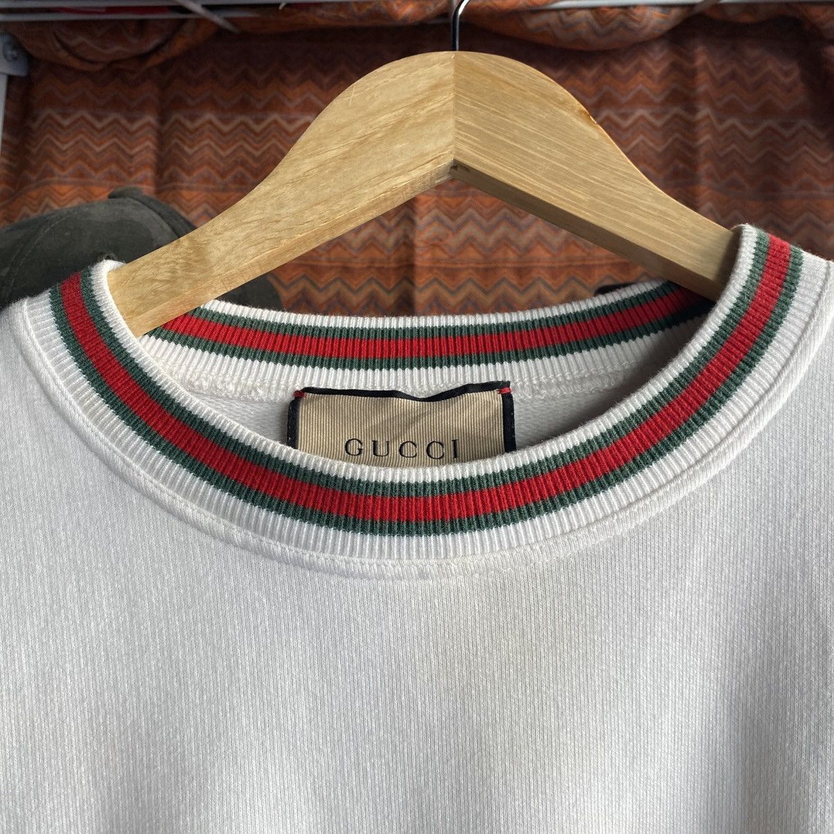 Gucci Gucci Interlocking G Logo Web Trim Striped Sweatshirt Size US L / EU 52-54 / 3 - 12 Thumbnail
