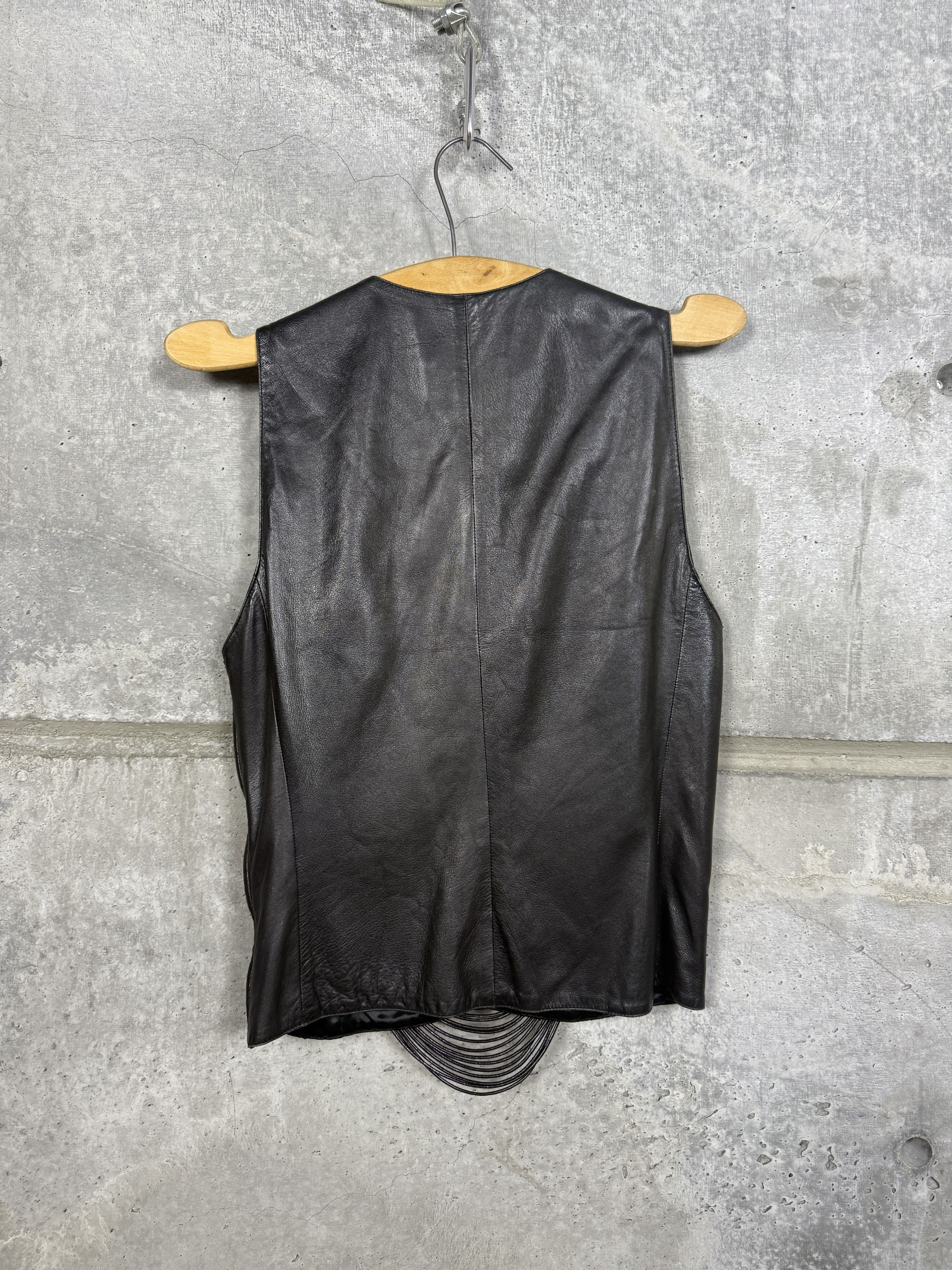 Helmut Lang Helmut Lang 1992 Archive Open Front Leather Top Size L / US 10 / IT 46 - 3 Thumbnail