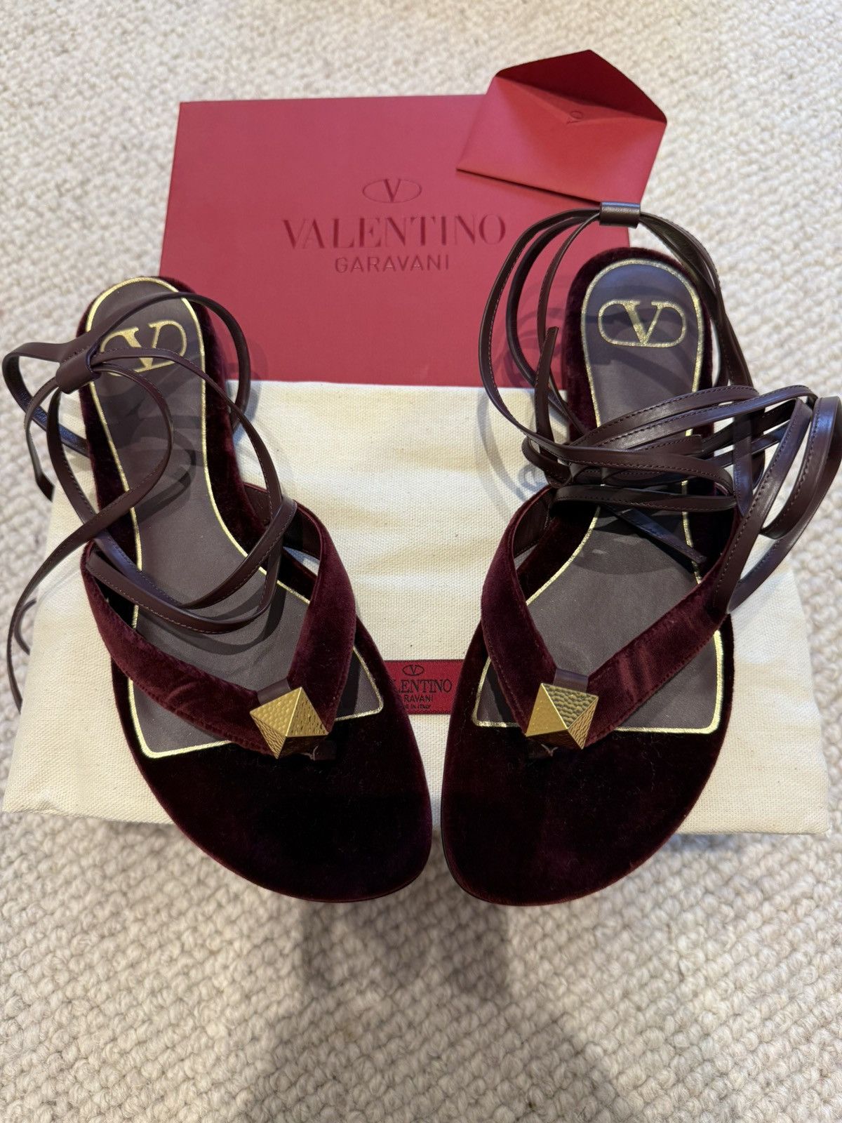 Valentino Valentino Garavani Sandal Roman Stud - Rubin Size US 8 / IT 38 - 5 Thumbnail