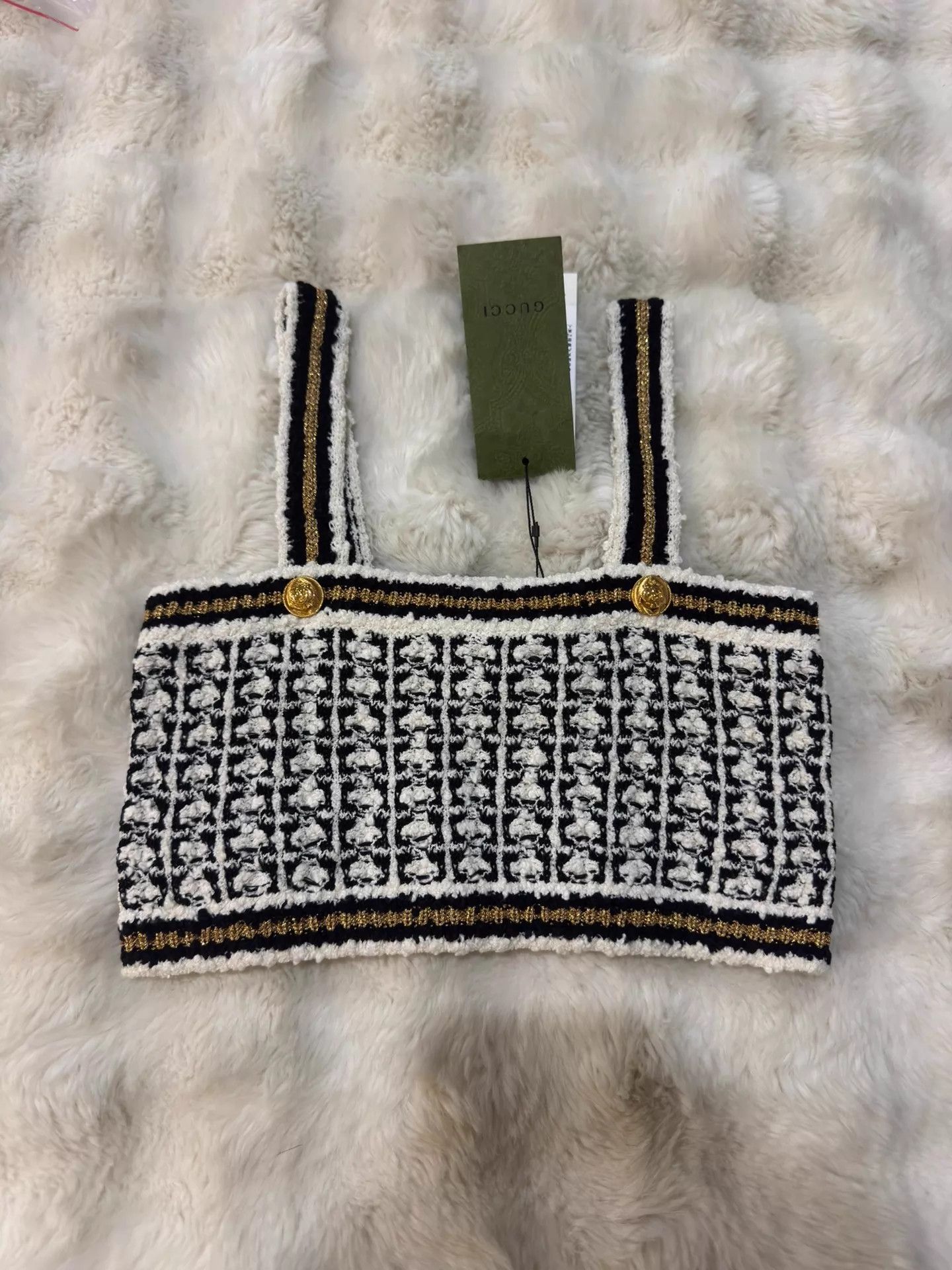Gucci Gucci Woven Gold Buckle Cami Top S New With Tags Size S / US 4 / IT 40 - 2 Thumbnail