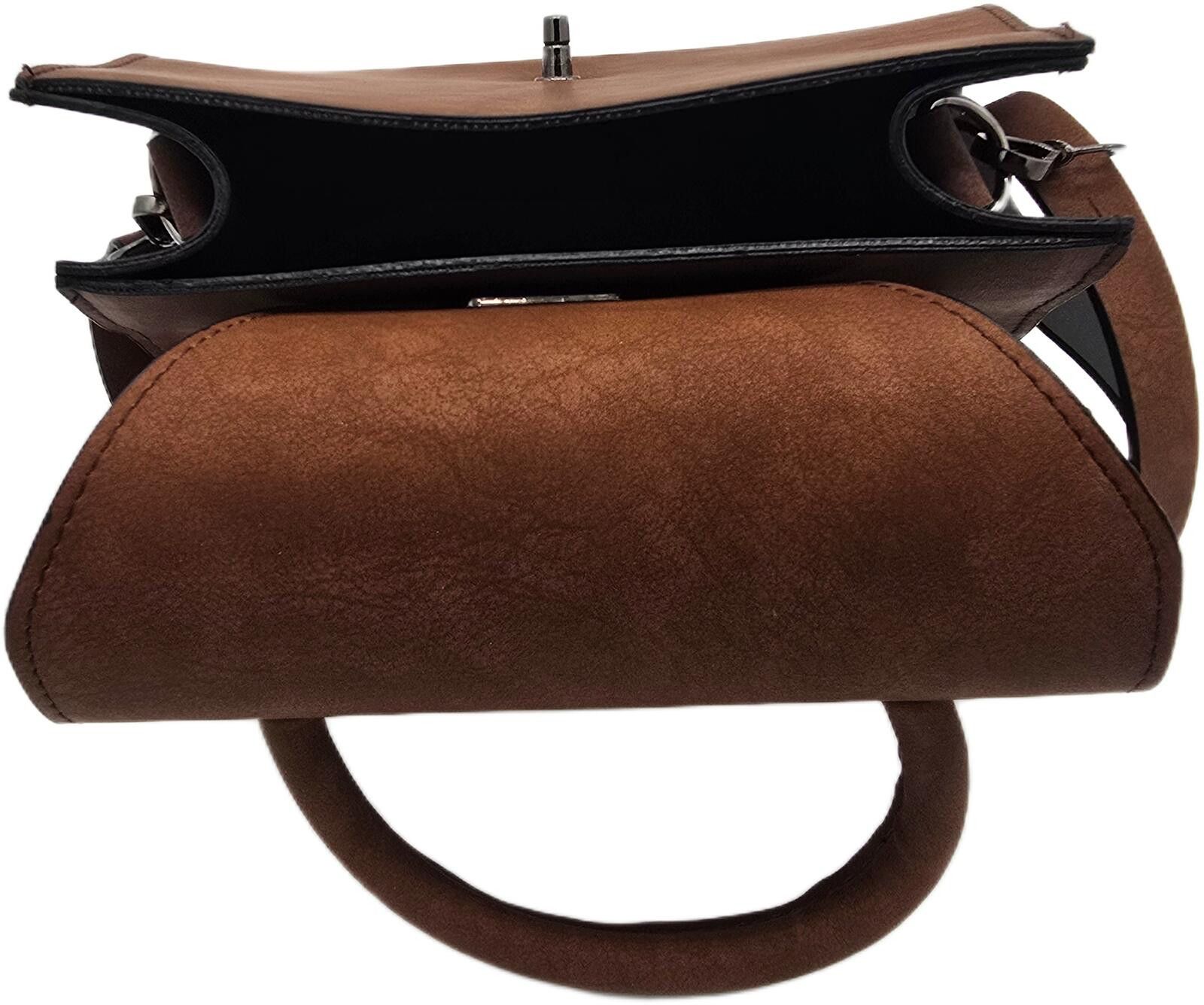Genetic Manipulation Shinichiro Kuriya Brown Faux Leather Structured Handbag with Top Handle and Fl Size ONE SIZE - 6 Thumbnail