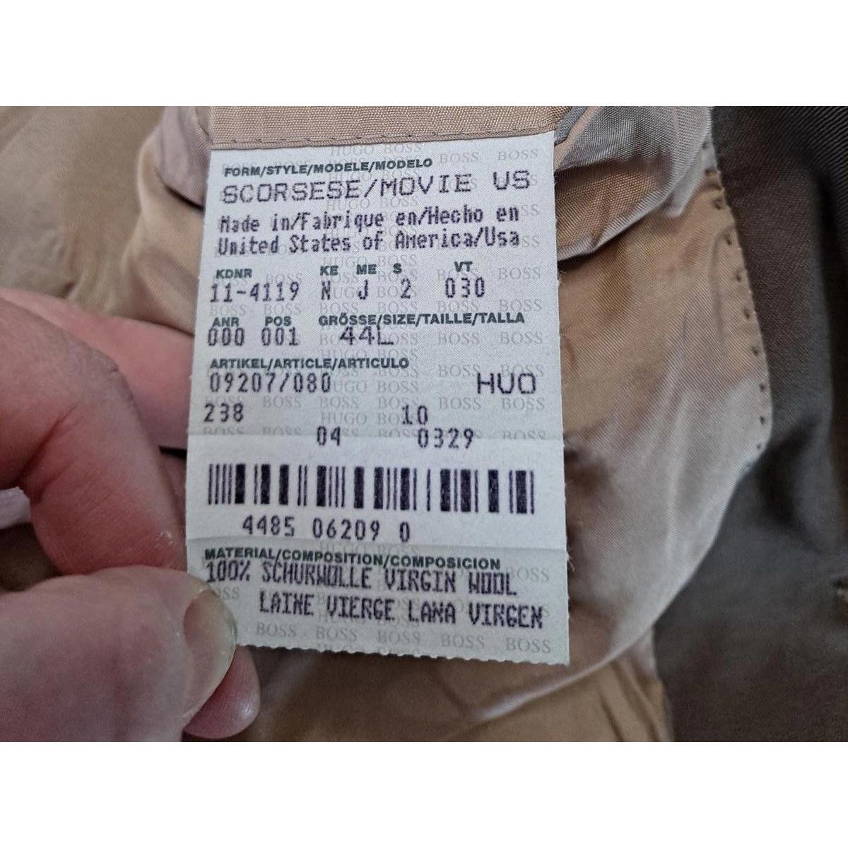 Hugo Boss Super 130\'s Brown Suit Jacket 100% Wool Size 44L