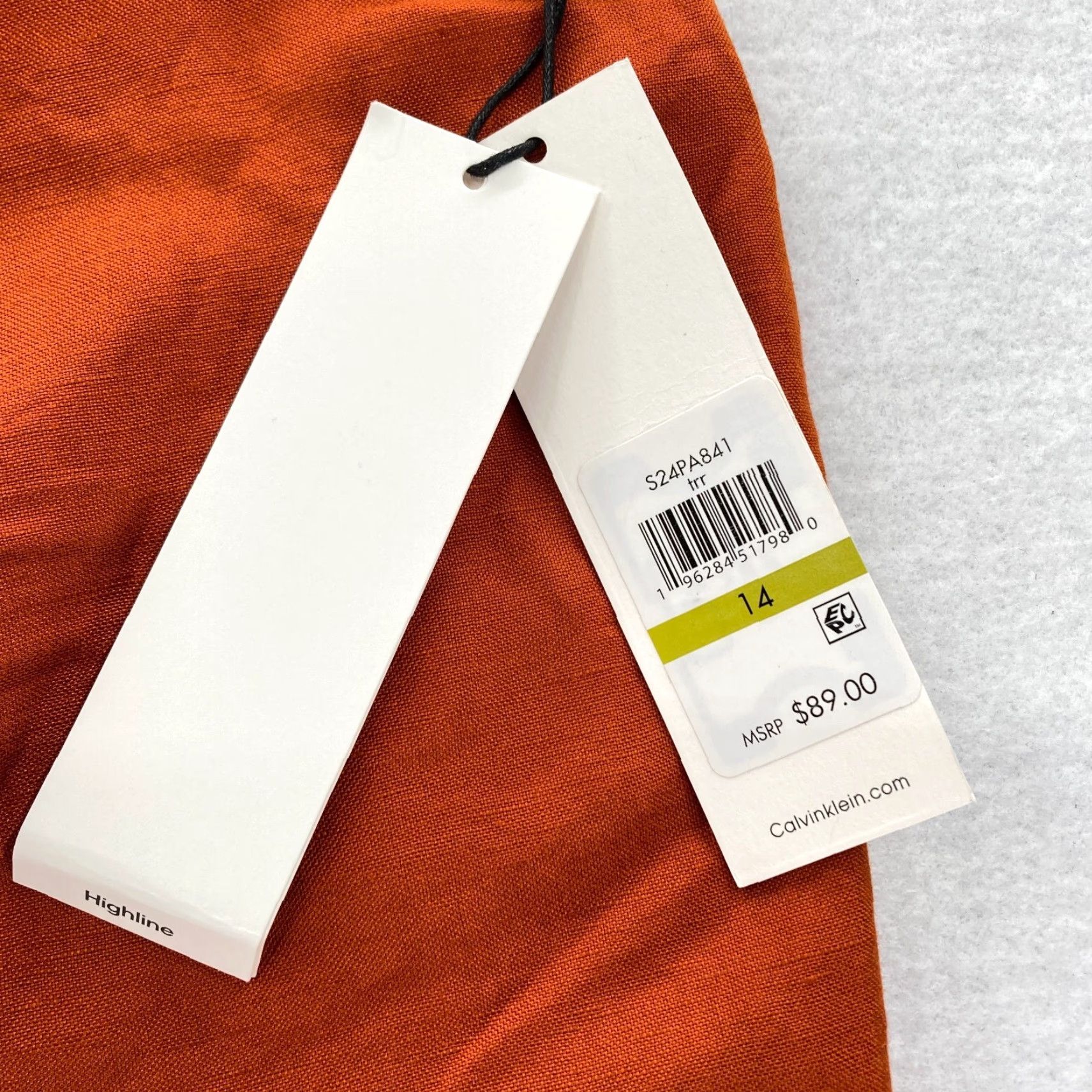 Calvin Klein Calvin Klein Highline Dress Pant Women's 14 Orange Linen Blend Tapered Leg Ankle Dress Pants Size 36" / US 14 / IT 50 - 4 Thumbnail