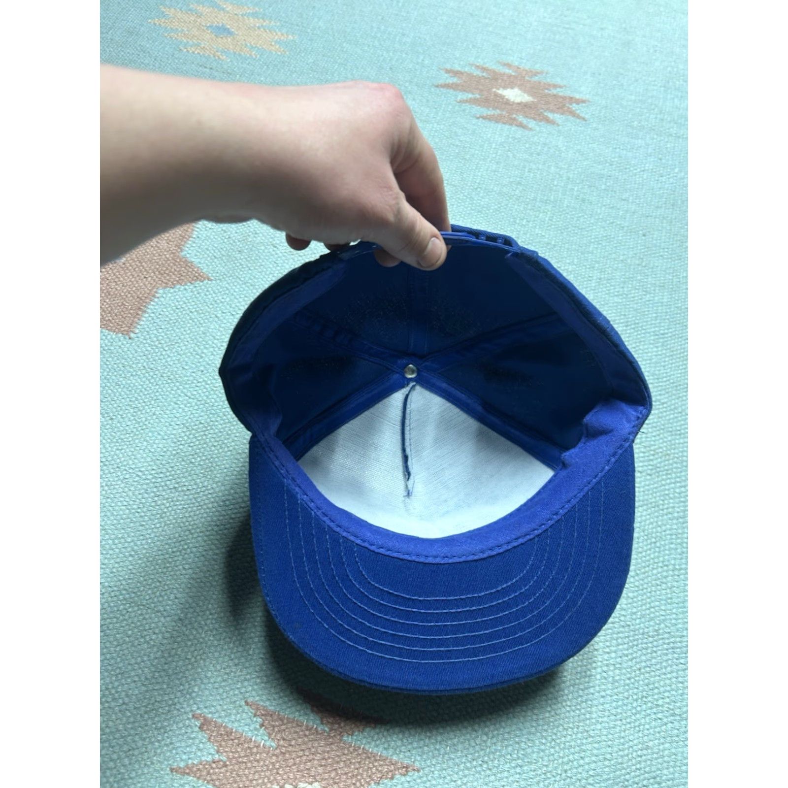 Vintage VINTAGE Swingster Snapback Hat Cap Men Adjustable USA Blue ICI Seeds Sign of the Future Made in USA 80s Size ONE SIZE - 5 Thumbnail