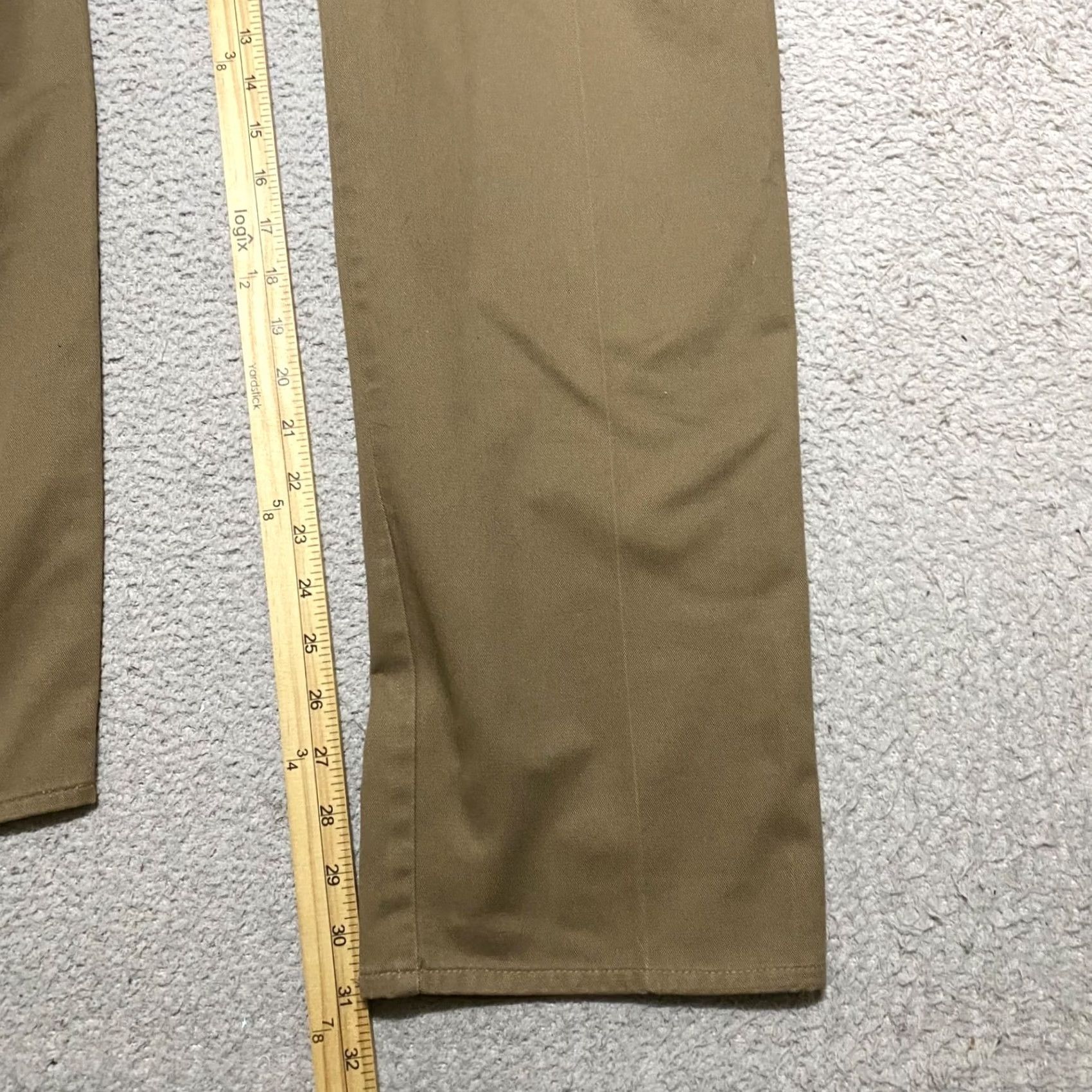 Vintage VINTAGE Duxbak Pants Beige Straight Pleated High Rise Mens Business Casual Brown Cotton Chino 33x32 Size US 37 - 6 Thumbnail