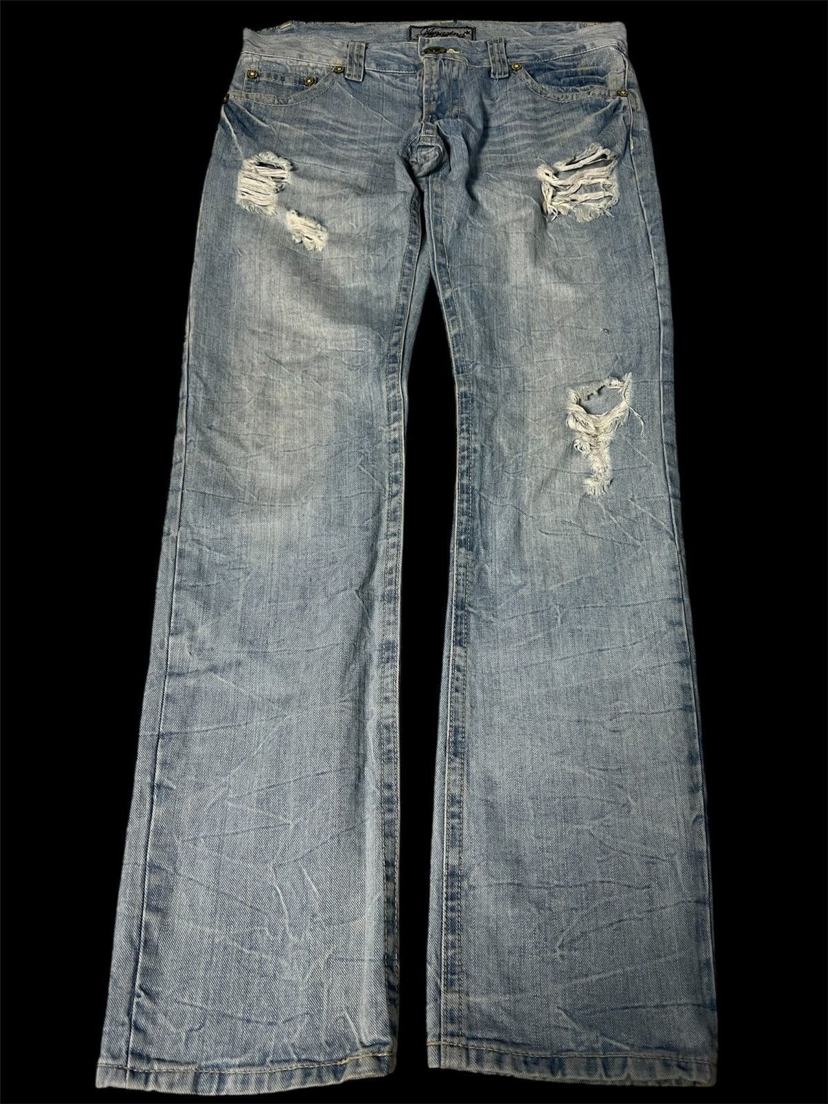 If Six Was Nine AMAZING DISTRESSED JEANS RARE Size US 33 - 1 Thumbnail