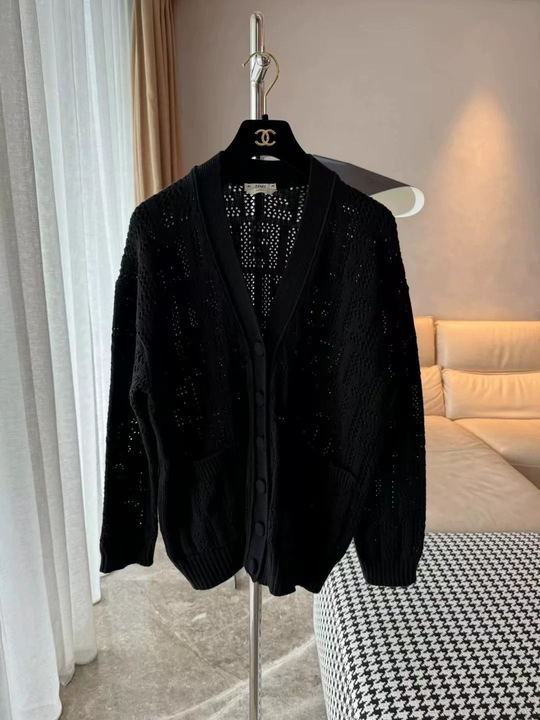 Fendi Fendi Hollow FF Logo Knit Cardigan Size S / US 4 / IT 40 - 1 Thumbnail