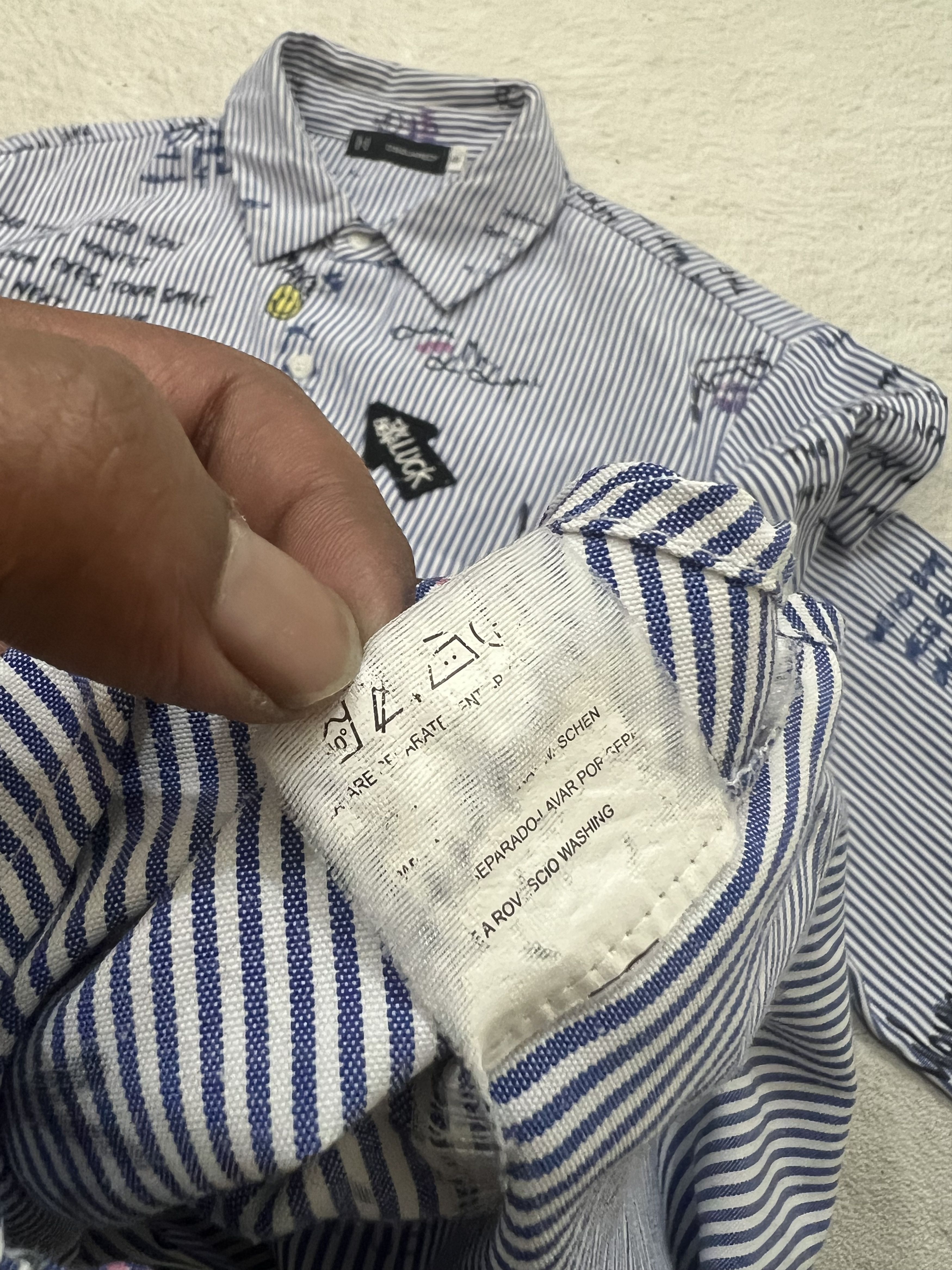 Japanese Brand 2000s Archival Dsquared2 Poem Patch Stripe Shirt y2k Size US M / EU 48-50 / 2 - 8 Thumbnail