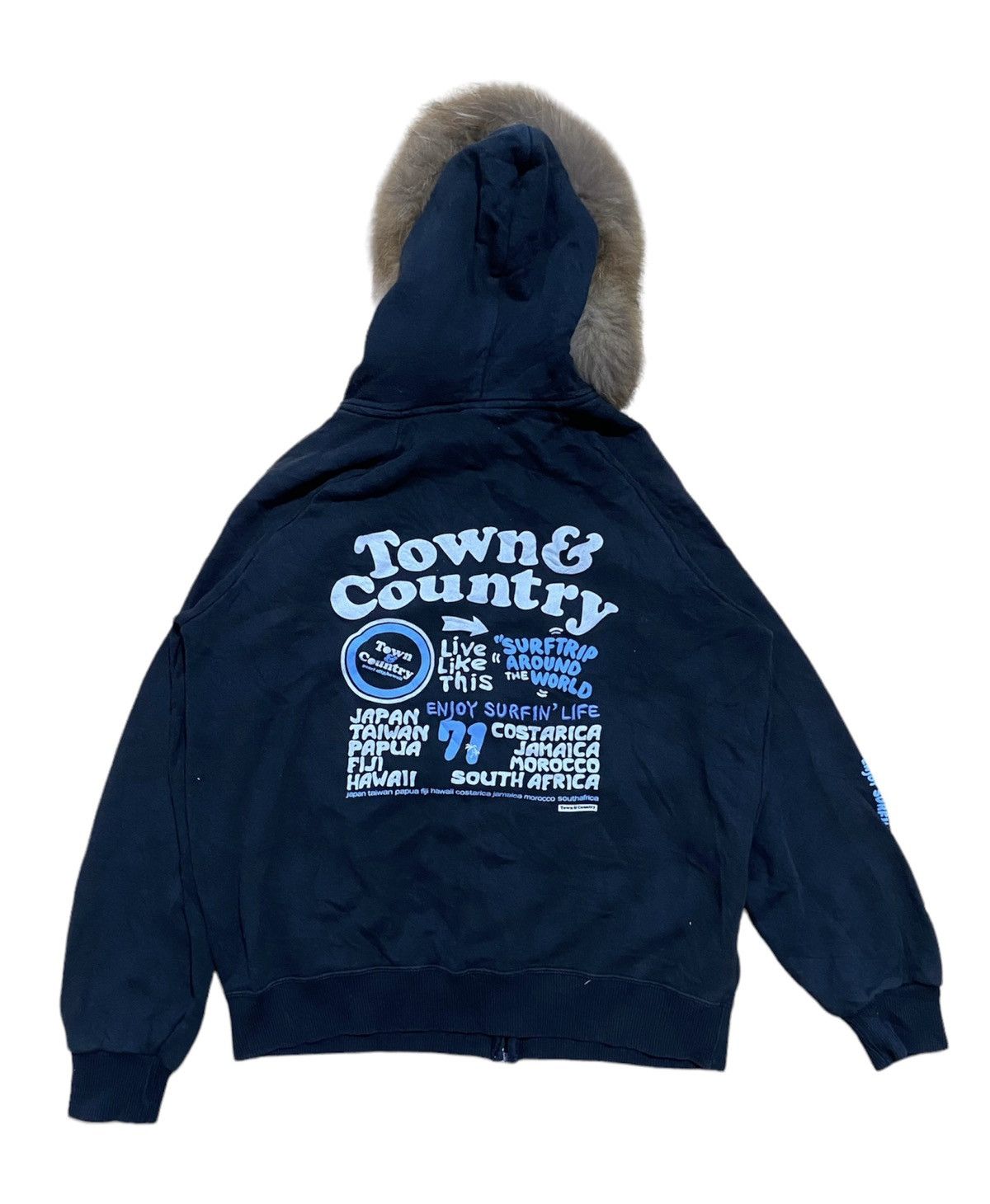 Japanese Brand Town & country surf fur hoodie ifsixwasnine styled Size US M / EU 48-50 / 2 - 2 Thumbnail