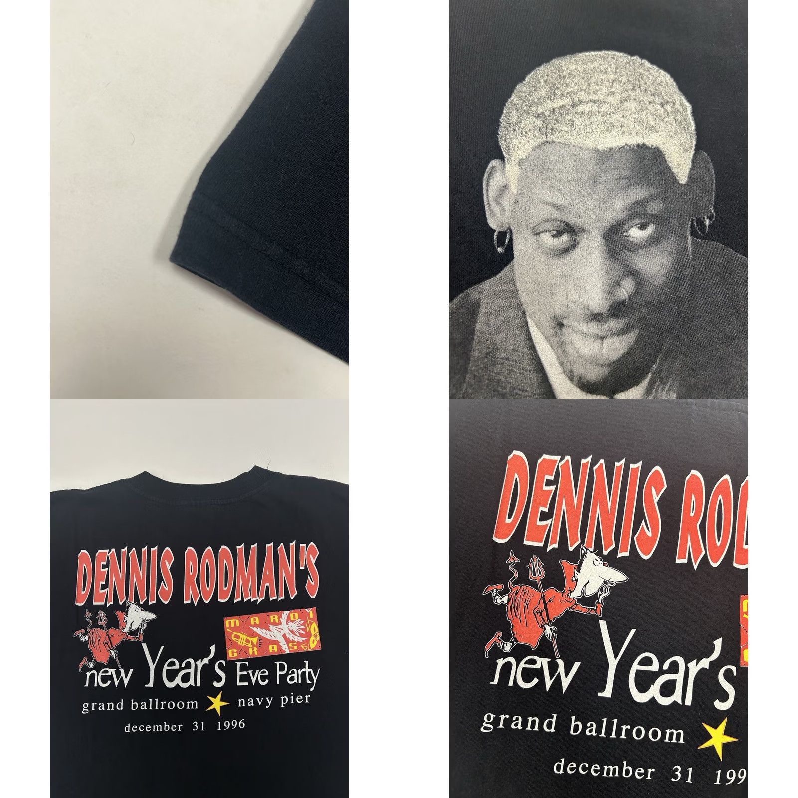 Vintage VINTAGE Dennis Rodman Shirt XL Black Chairman Of The Boards 1996 NYE Party 90s Size US XL / EU 56 / 4 - 10 Thumbnail