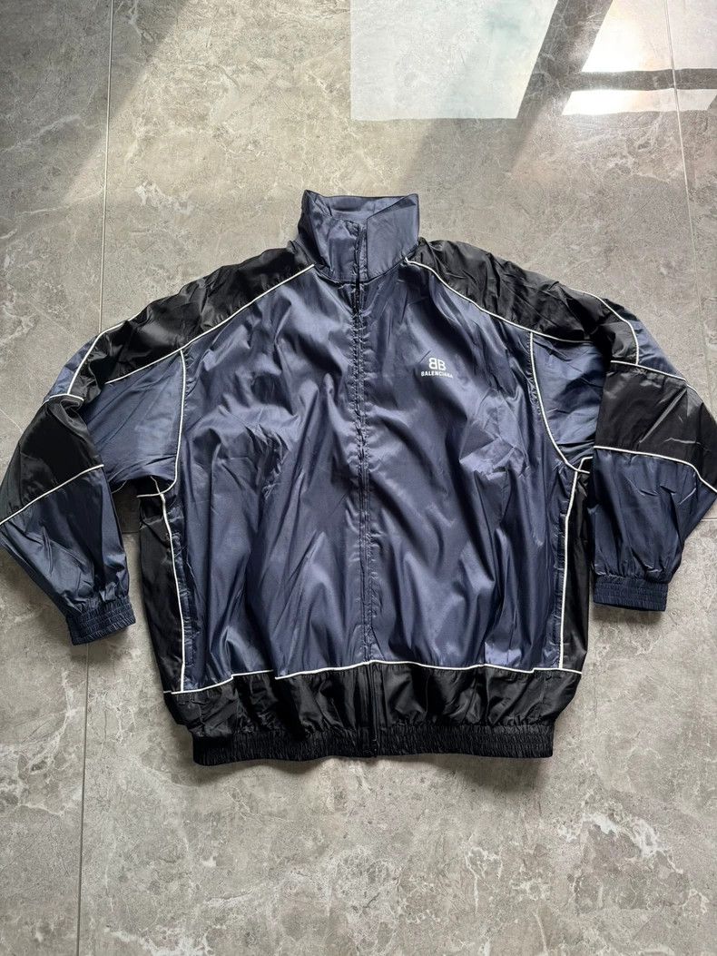 Balenciaga Balenciaga SS21 BCA Black and Blue Patchwork Long Sleeve Ja Size US XXS / EU 40 - 1 Thumbnail