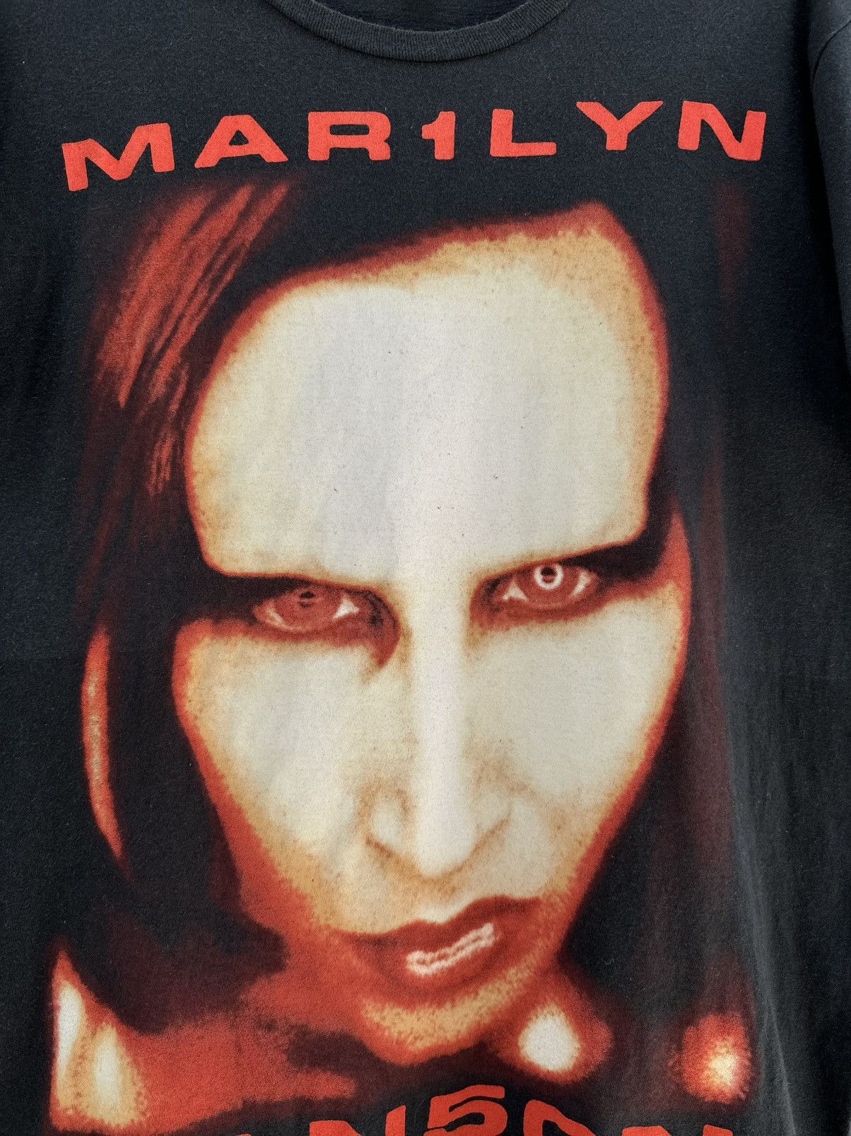 Band Tees vintage Y2K Marilyn Manson Big Face Faded Grunge Tee Size US L / EU 52-54 / 3 - 2 Thumbnail