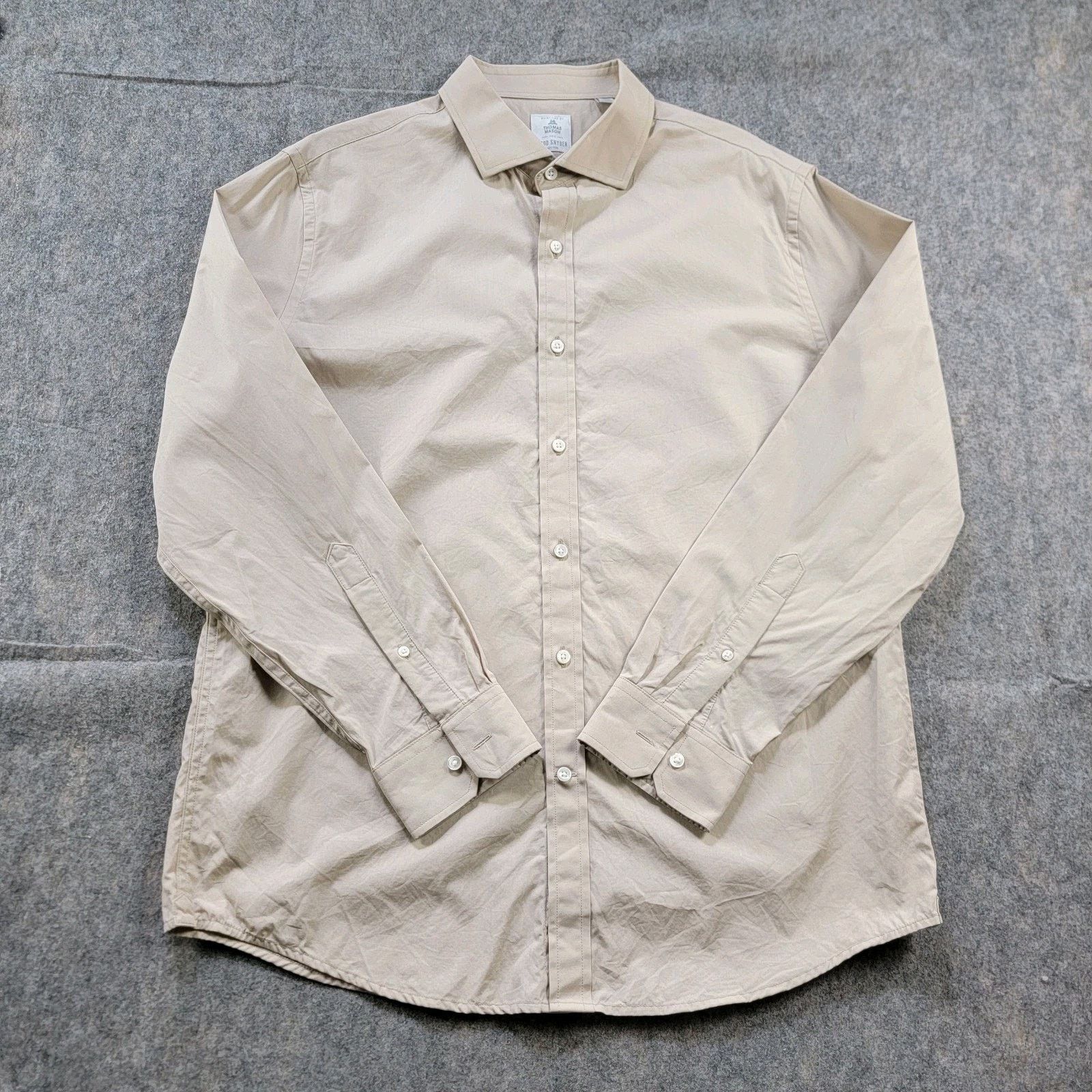 Todd Snyder Thomas Mason x Todd Snyder Button Up Dress Shirt 18.5 Cream Size US XL / EU 56 / 4 - 2 Thumbnail