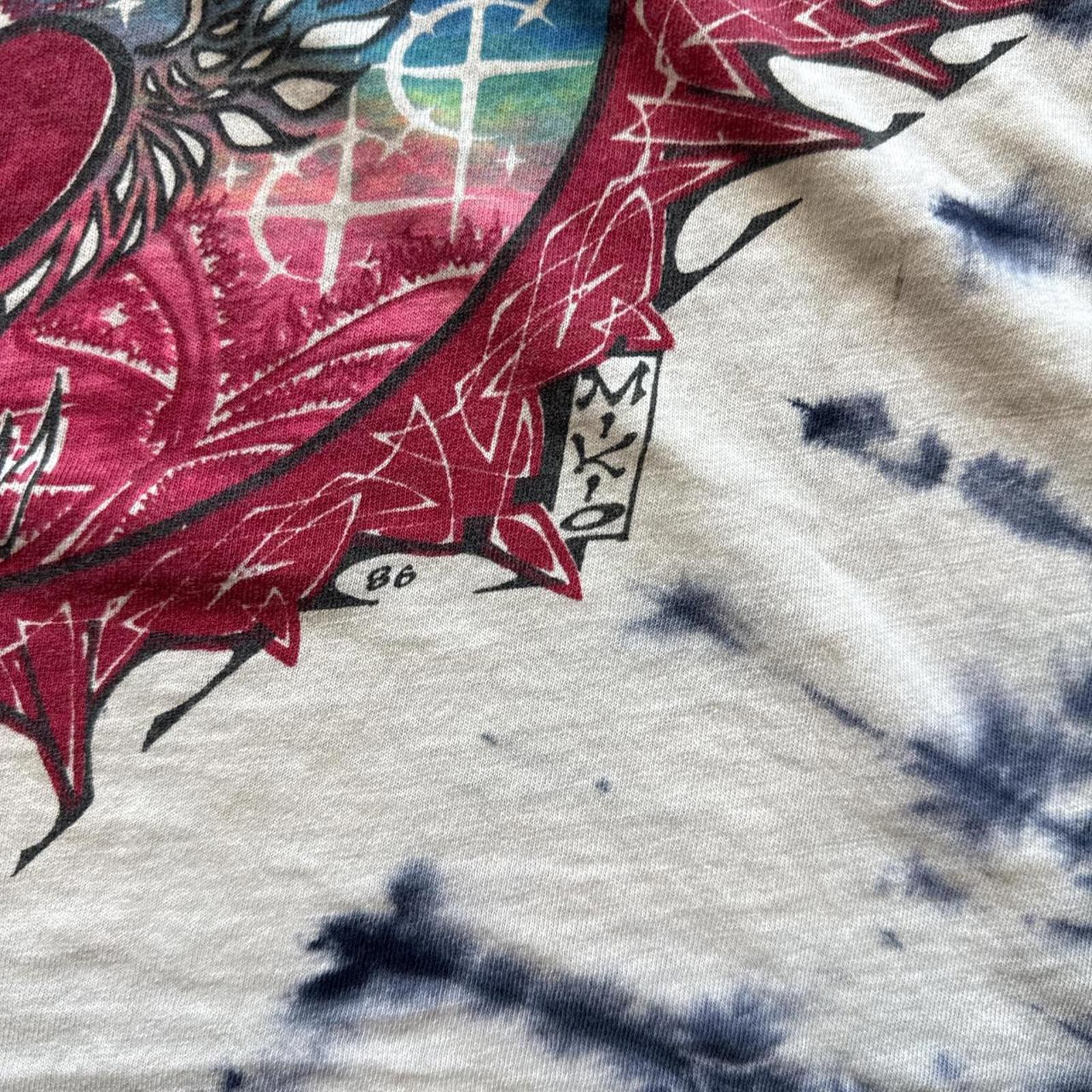 Hanes Phil Brown X Miko Vintage 1986 Skull Flower 80’s T-Shirt Size US L / EU 52-54 / 3 - 6 Thumbnail