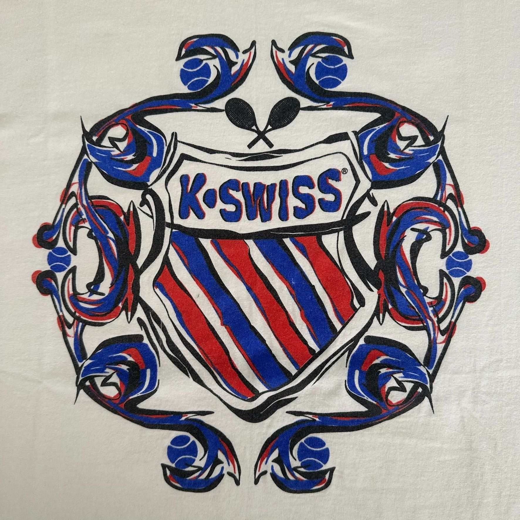 K-Swiss Vintage 90s K-Swiss Logo T-Shirt Single Stitch Tennis Tee Size US L / EU 52-54 / 3 - 2 Thumbnail