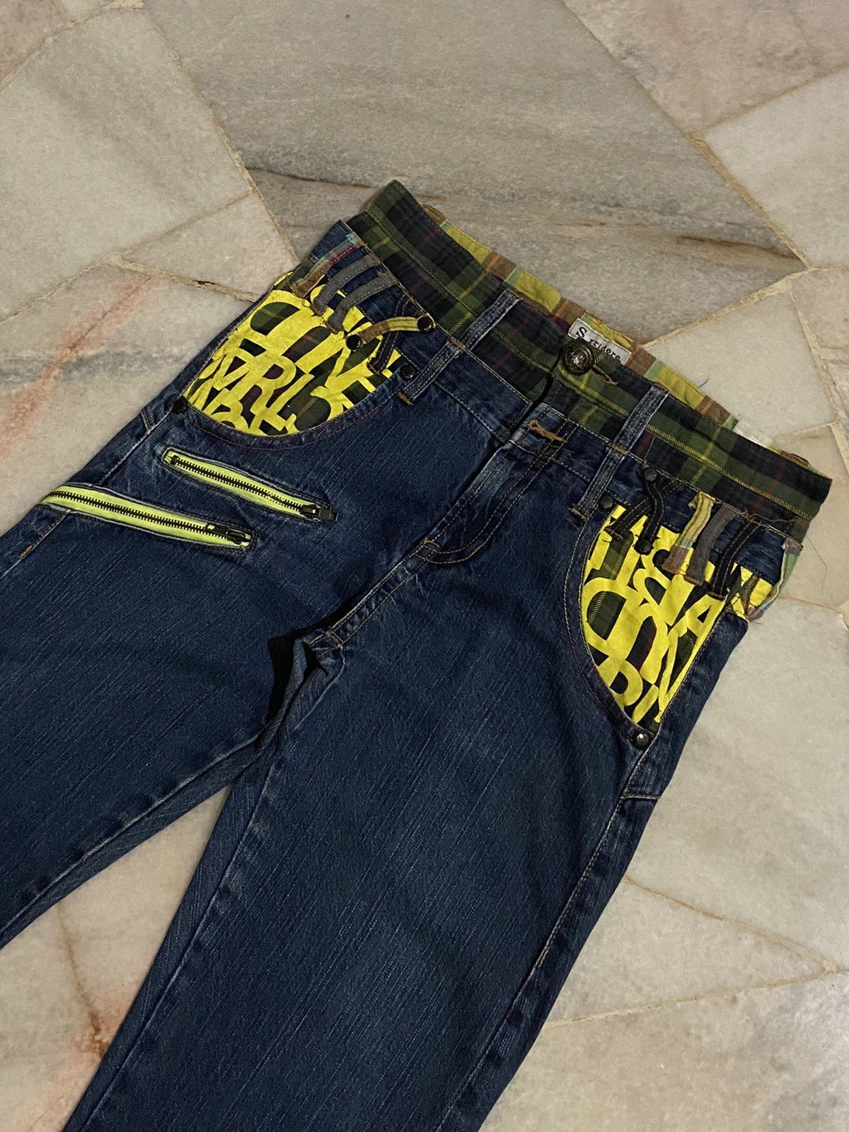 If Six Was Nine Vintage Japan Sorridere Double Waist Punk Style Design Denim Size US 32 / EU 48 - 4 Thumbnail