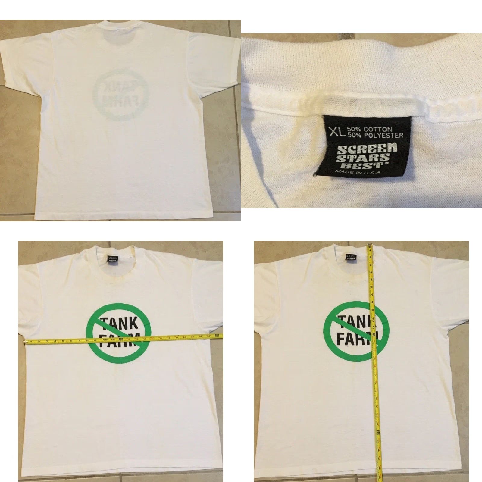 GAS VINTAGE Anti Tank Farm Faded Shirt XL White 80s 90s Grunge Biker Army Oil Gas USA NASCAR Racing Cars Vintage Mens T-Shirt XL White (Single Stitch) Size US XL / EU 56 / 4 - 8 Thumbnail