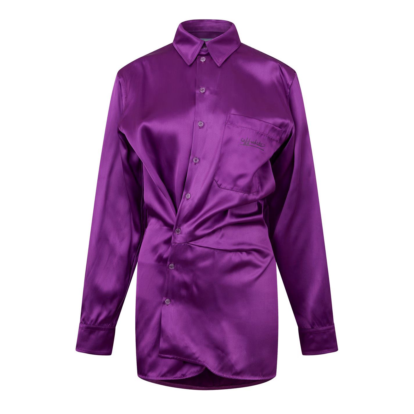 Off-White o1g2r1mq0125 Duchesse Shirt in Dark Purple Size XS / US 0-2 / IT 36-38 - 1 Thumbnail