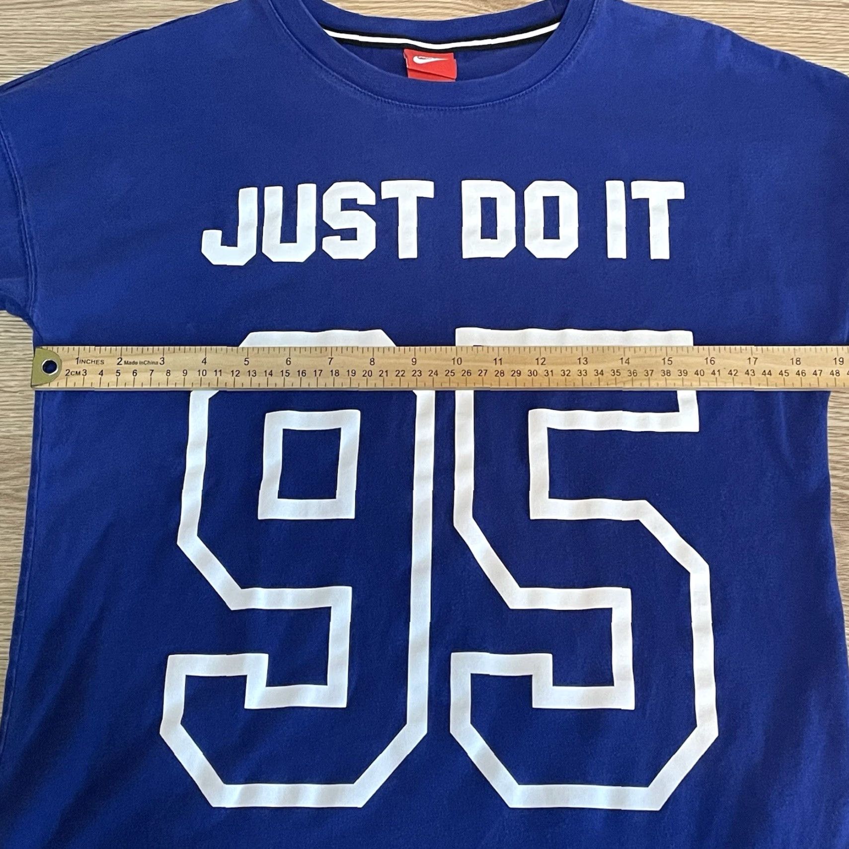Nike VINTAGE Nike Baseball T-Shirt Women Medium Blue 3/4 Raglan Sleeve Just Do It Activewear Size M / US 6-8 / IT 42-44 - 6 Thumbnail
