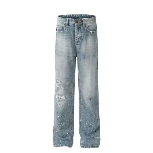VIBE High street washed loose wide-leg ink-splashed flared jeans Size US 32 / EU 48 - 1 Thumbnail