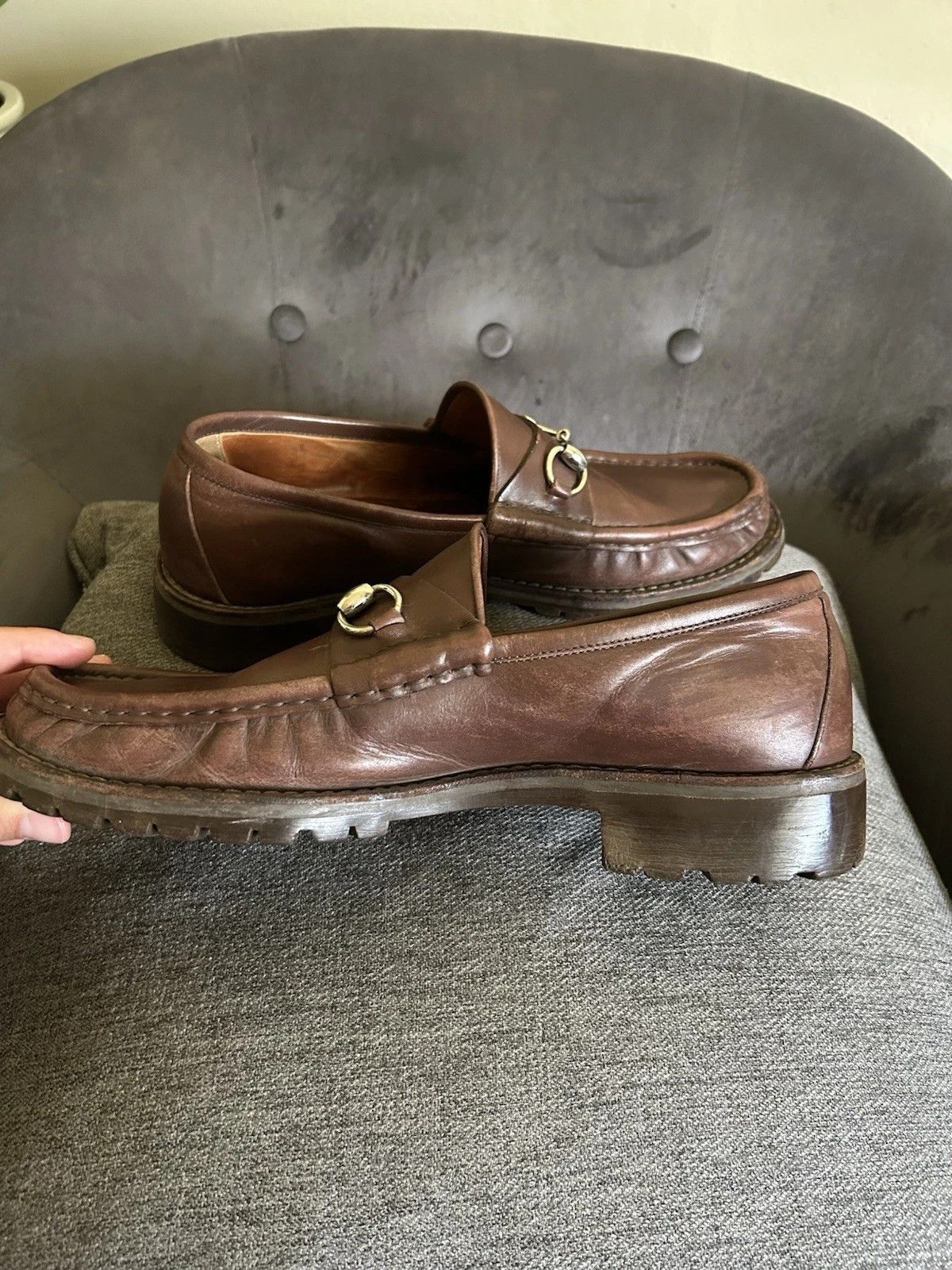 Gucci Gucci Horsebit Loafers Brown Leather 10 D Size US 10 / EU 43 - 12 Thumbnail