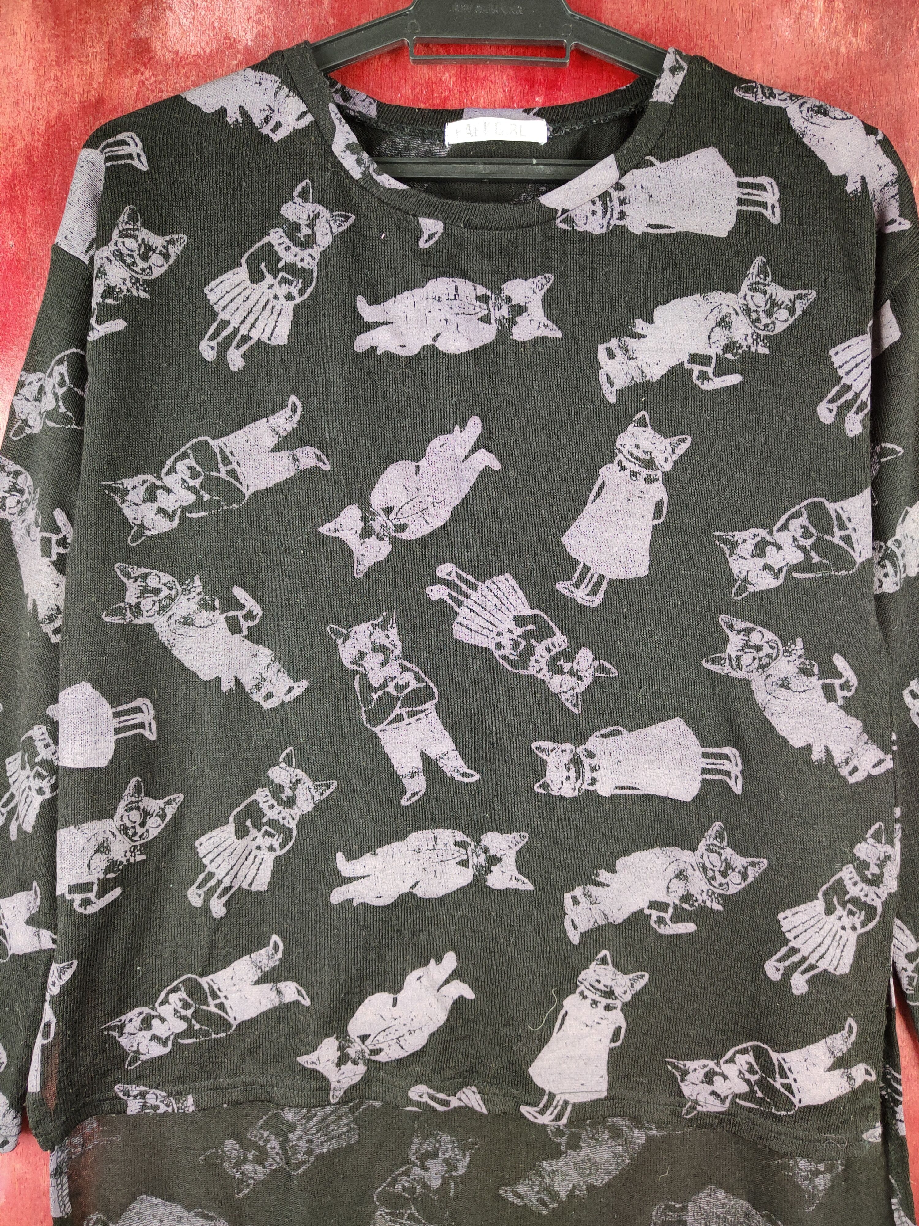 Japanese Brand Park Girl Black/Purple Knitwear Long Sleeve T-Shirts #S1265 Size M / US 6-8 / IT 42-44 - 2 Thumbnail