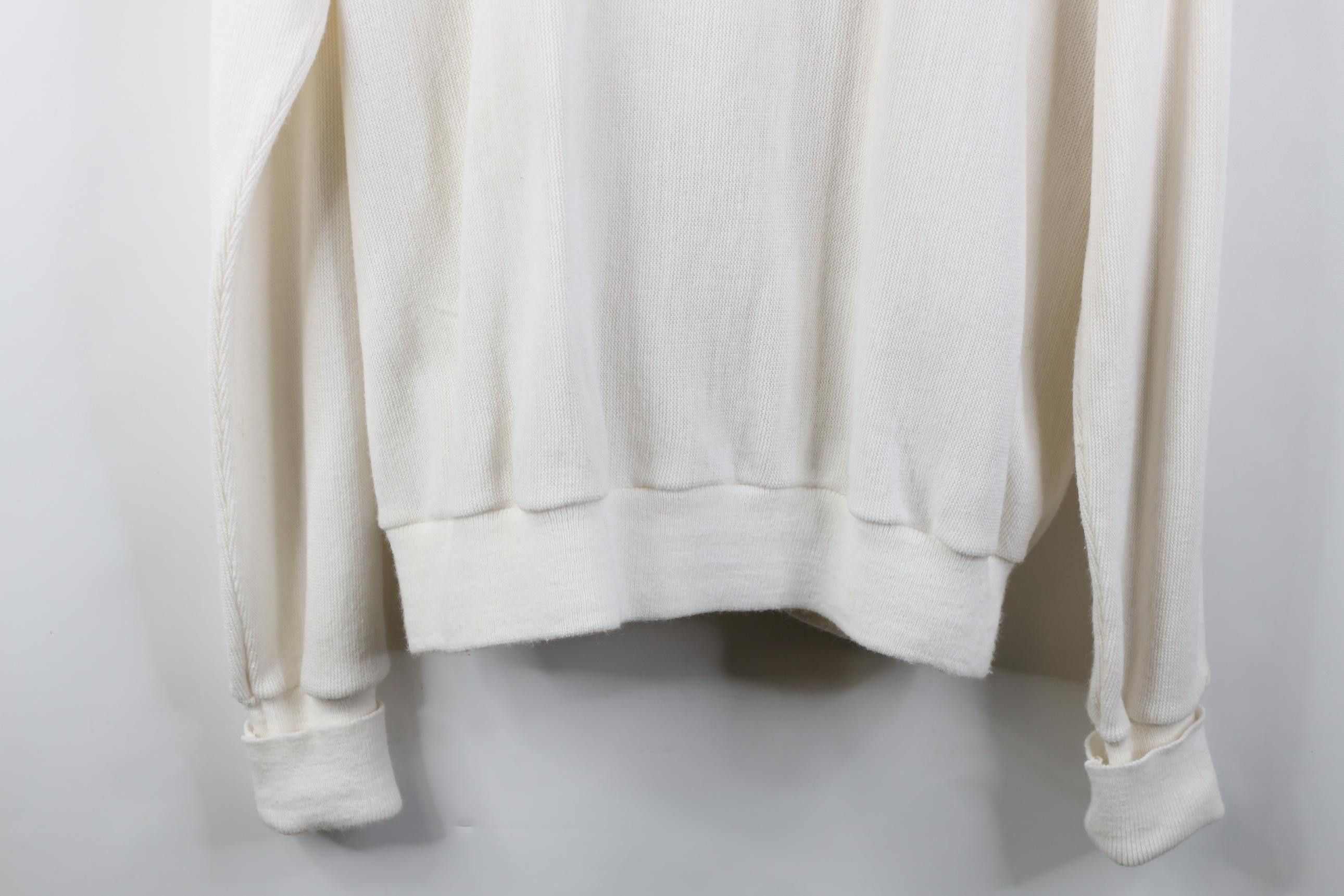 Vintage Vintage 70s Streetwear Blank Knit Cardigan Sweater White USA Size US XL / EU 56 / 4 - 13 Thumbnail
