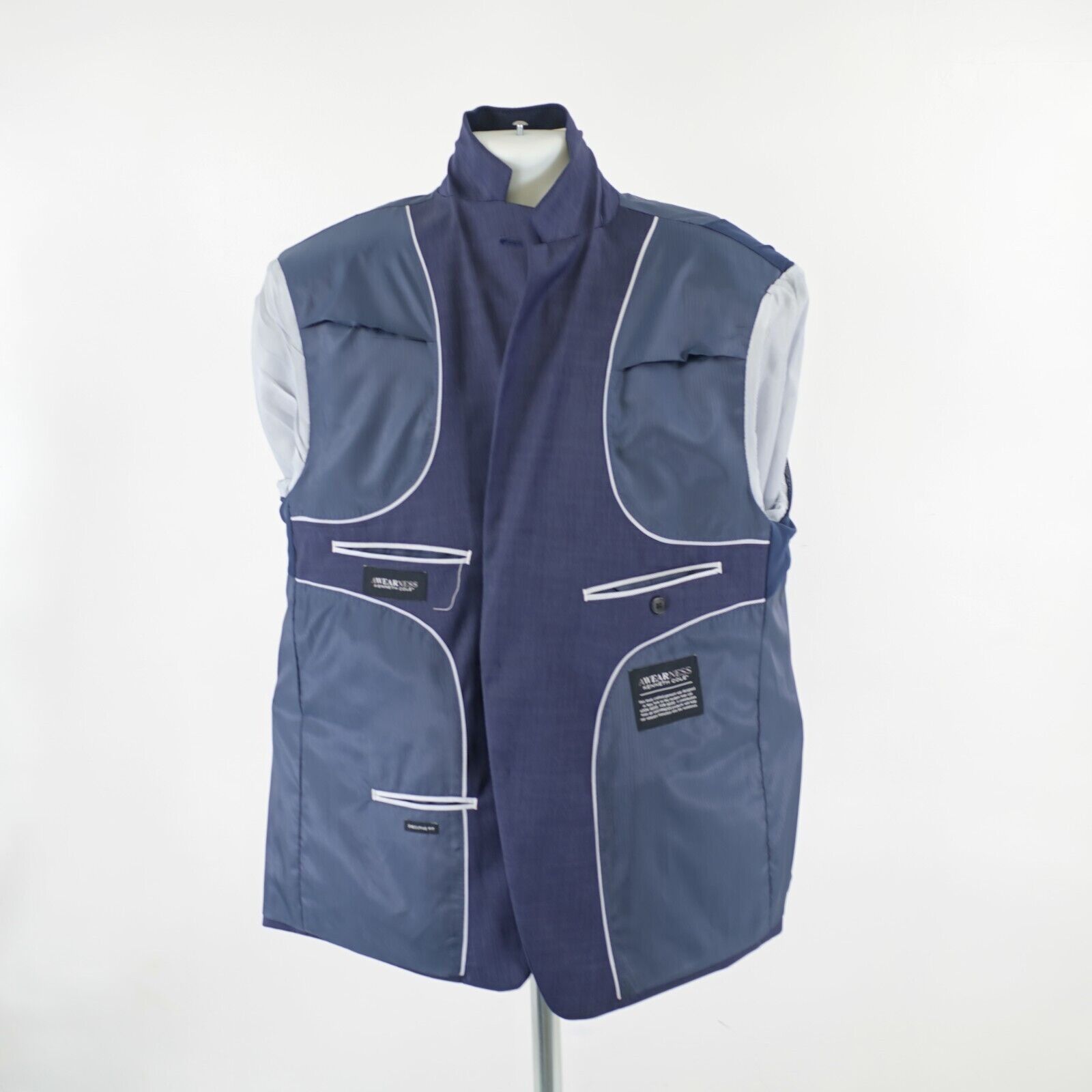 Kenneth Cole Kenneth Cole Awearness Wool Blue Birdseye 2 Button Blazer 44 Size 44S - 12 Thumbnail